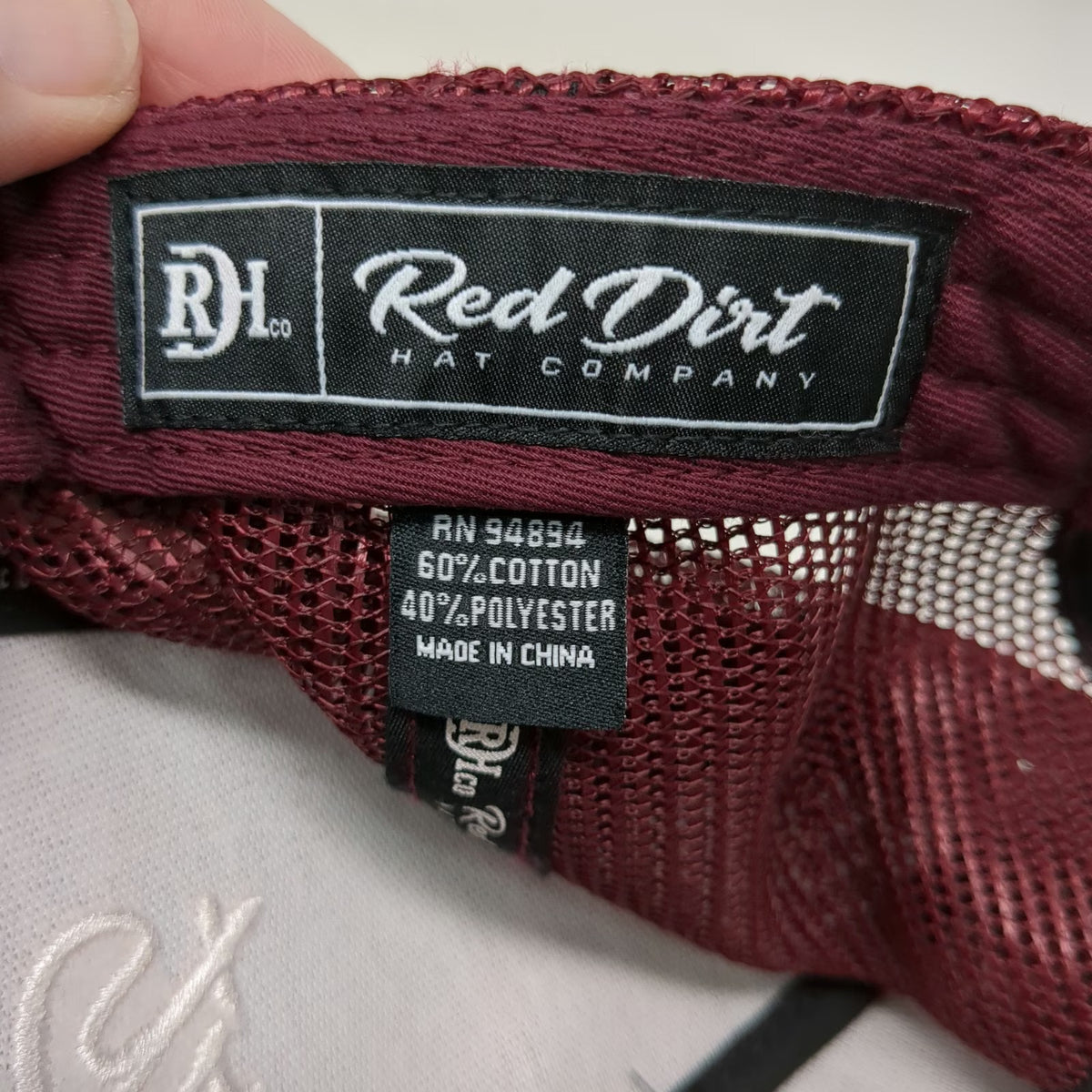 Red Dirt Hat Company Trucker One Size Snapback Flat Brim Mesh Rope Logo Cotton