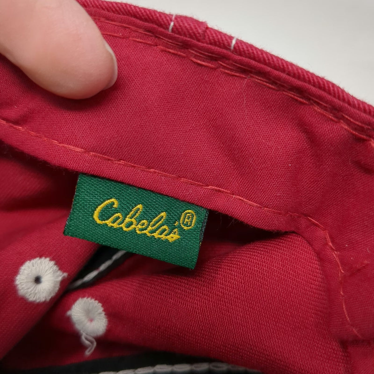Cabela's Baseball Cap Red One Size World's Foremost Outfitter Slideback Hat