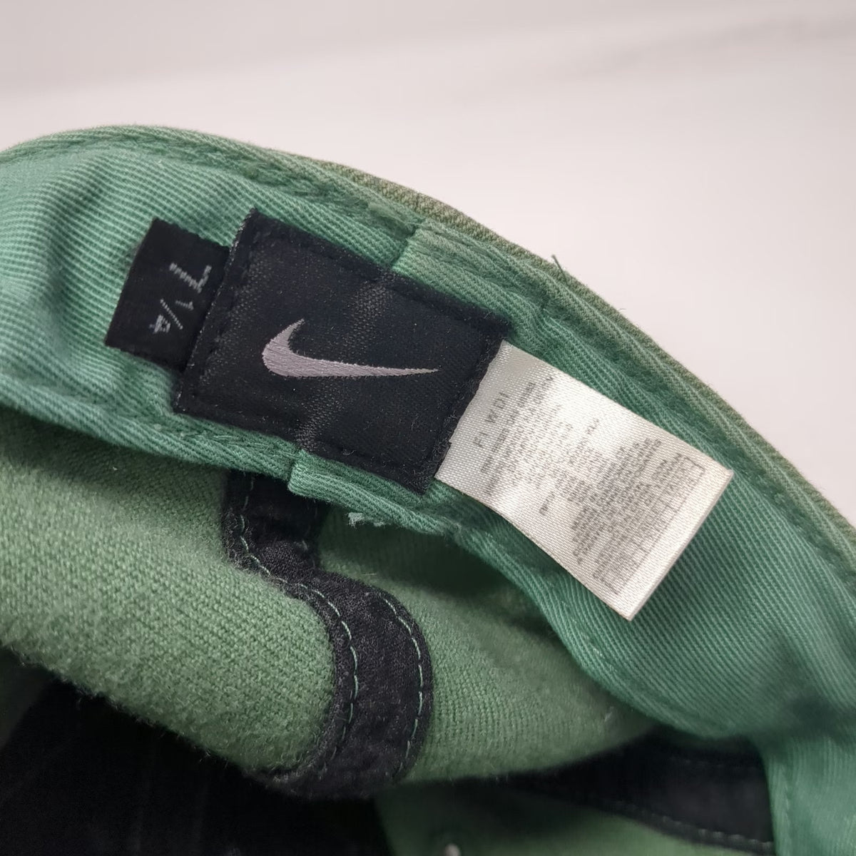 Nike Baseball Cap Green 7 1/4 Fitted Swoosh Logo Embroidered Cotton Hat