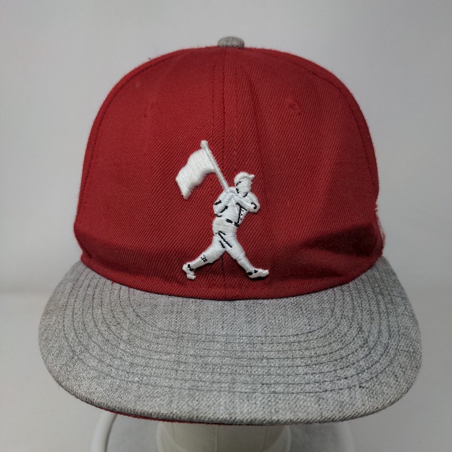 Baseballism Fitted Hat Red Size 7 3/8 Embroidered Patriotic Vented Holes