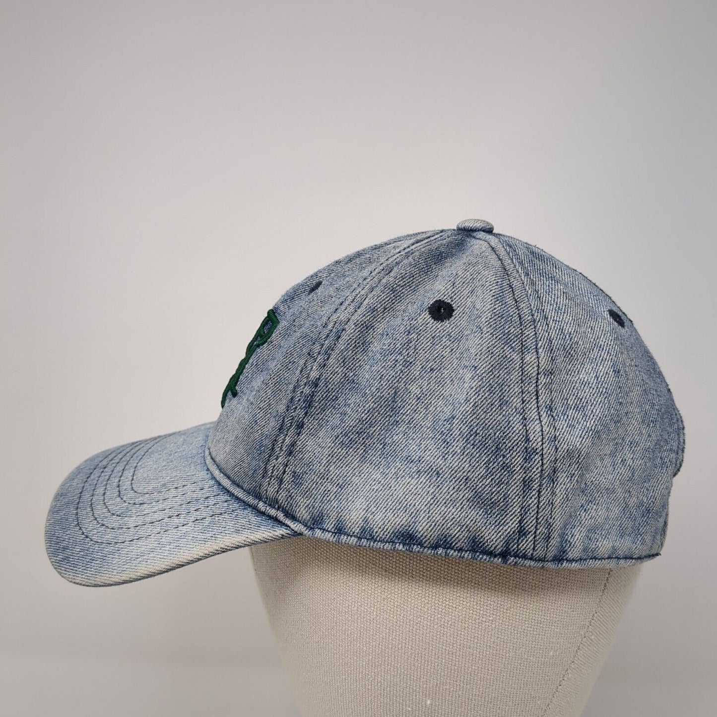 Wander Lust Slideback Baseball Cap Blue One Size Adjustable Embroidered Denim