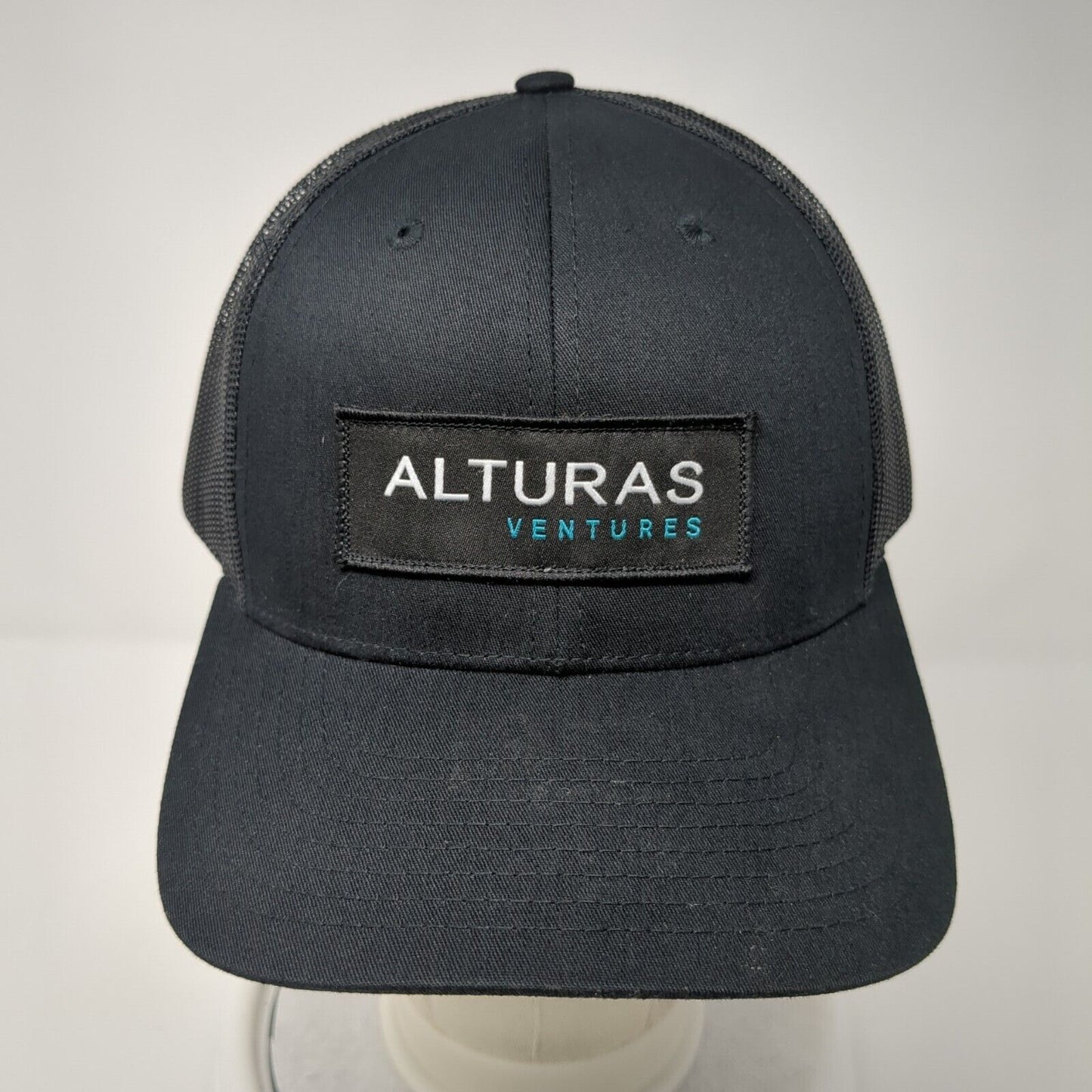 Alturas Ventures Patch Snapback Trucker Hat Black M/L Mesh Back Solid