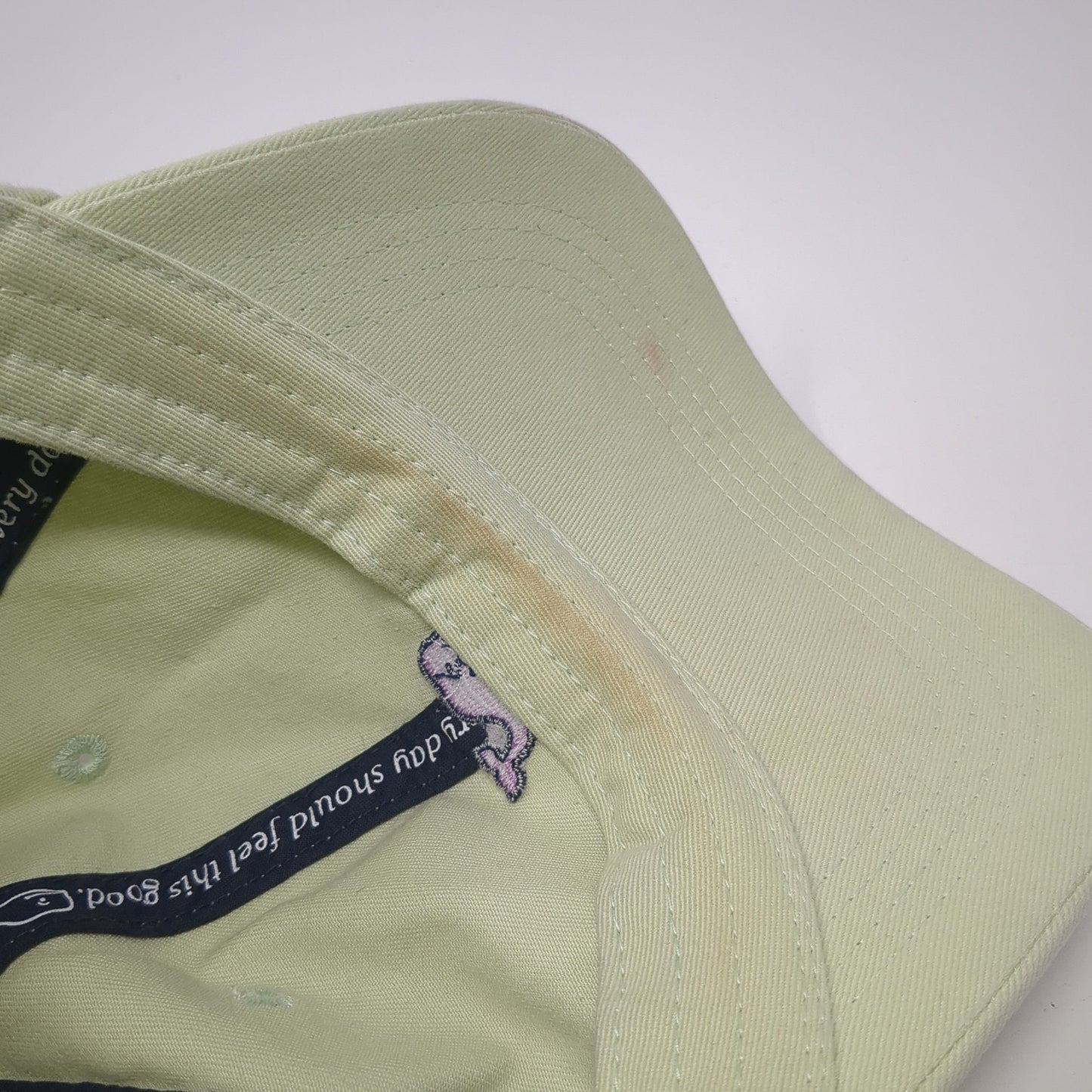 Whale Logo Slideback Hat Green One Size Adjustable Vineyard Vines