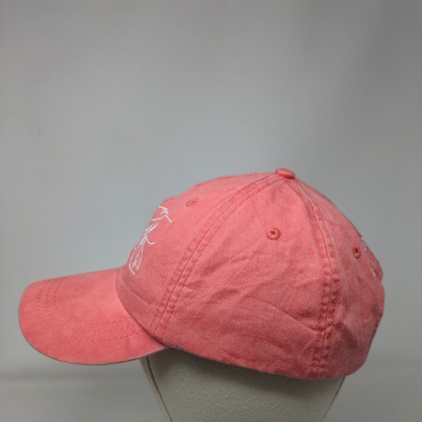 Adams Slideback Hat Pink One Size Embroidered Errybodyeats Leather Strap