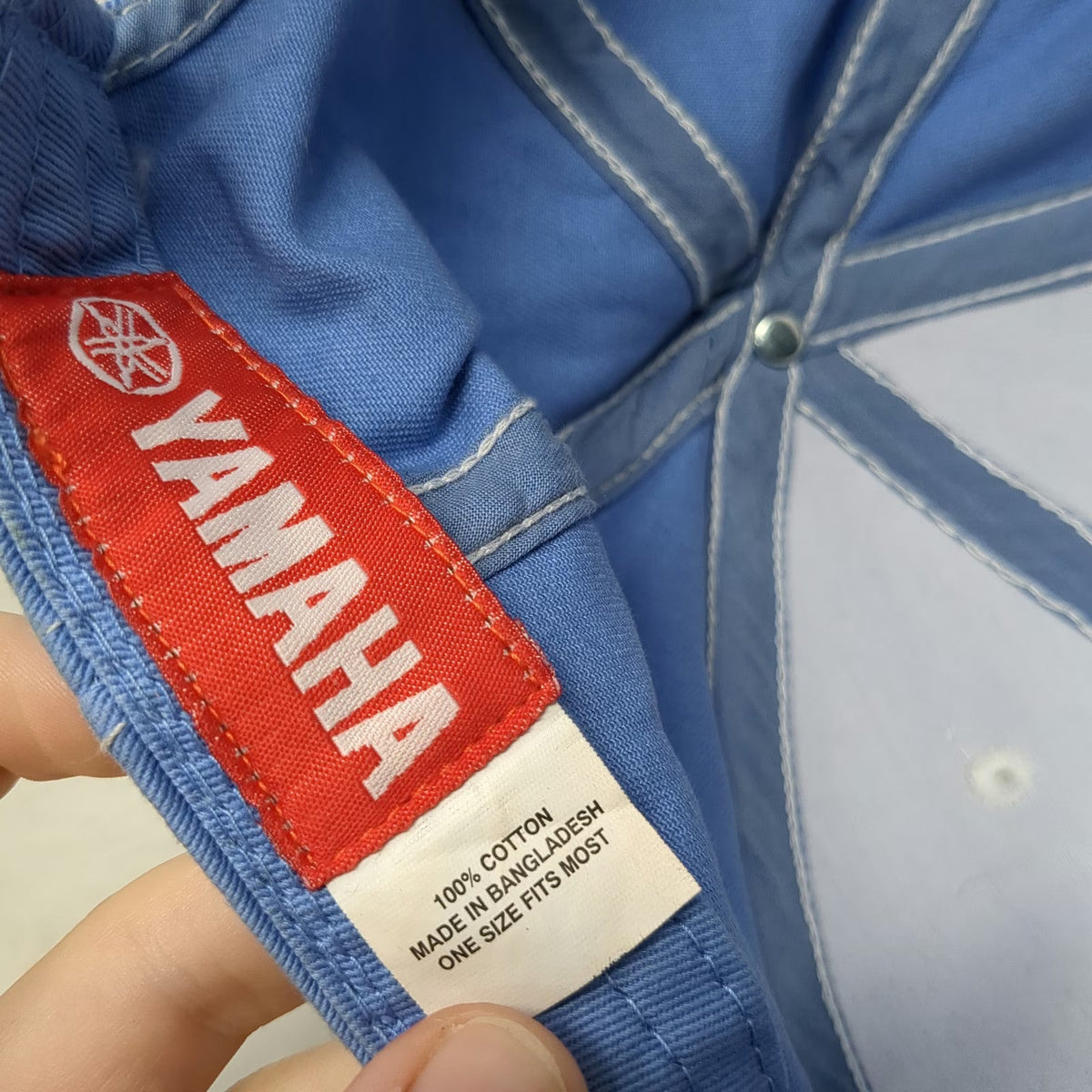 Yamaha Snapback Blue One Size Boats Shield Patch Contrast Stitch Cotton Hat