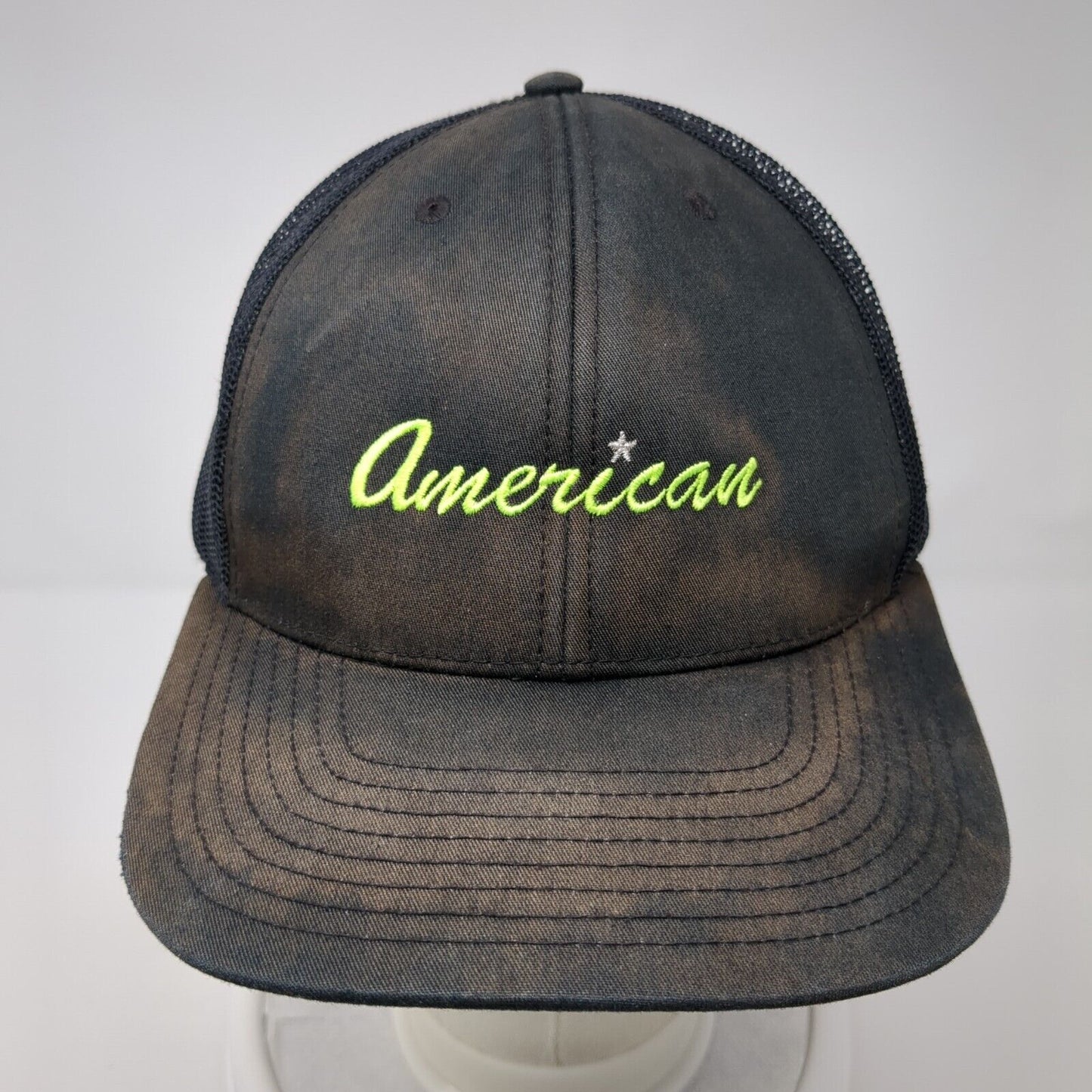 American Snapback Mesh Back Trucker Hat Black One Size Richardson