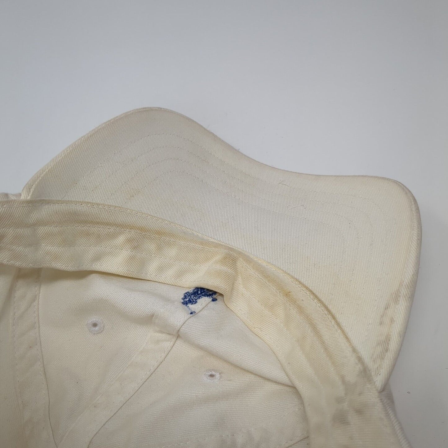 Polo Ralph Lauren Slideback Hat White OS Adjustable Embroidered Distressed