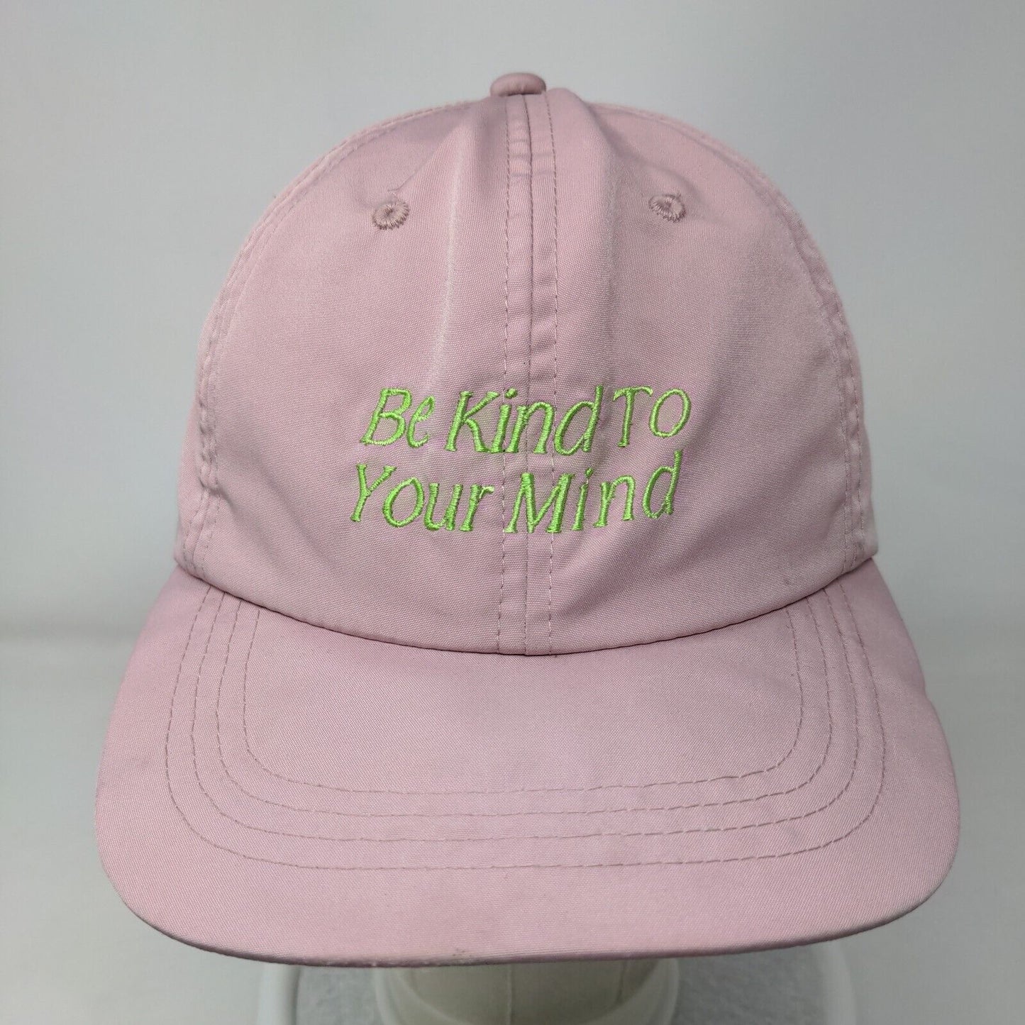 Be Kind To Your Mind Slideback Hat Pink One Size Embroidered 6 Panel