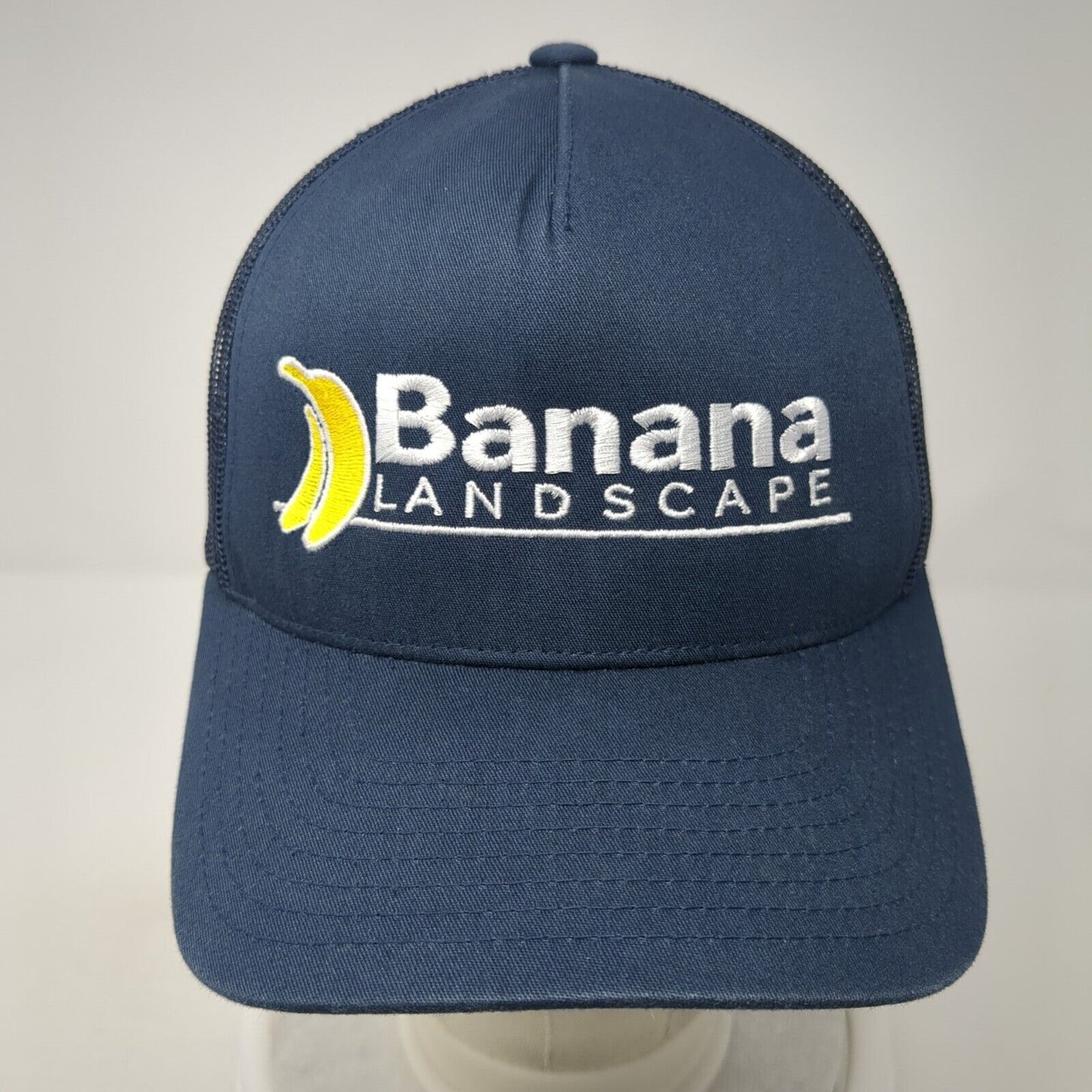 Banana Landscape Snapback Trucker Hat Blue OS Adjustable Mesh Back Yupoong