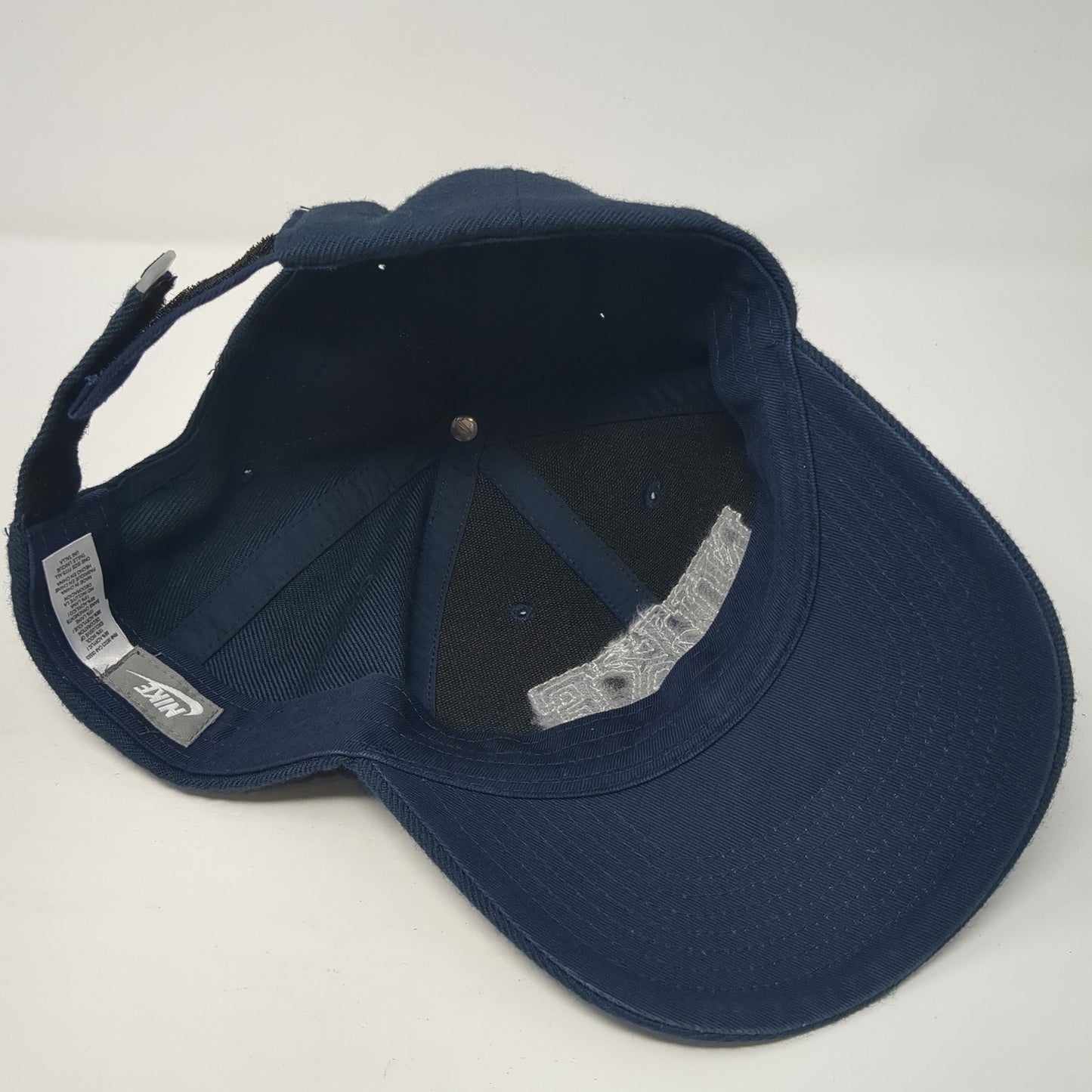 Nike Spell Out Strapback Hat Blue One Size Adjustable Solid Vent Holes