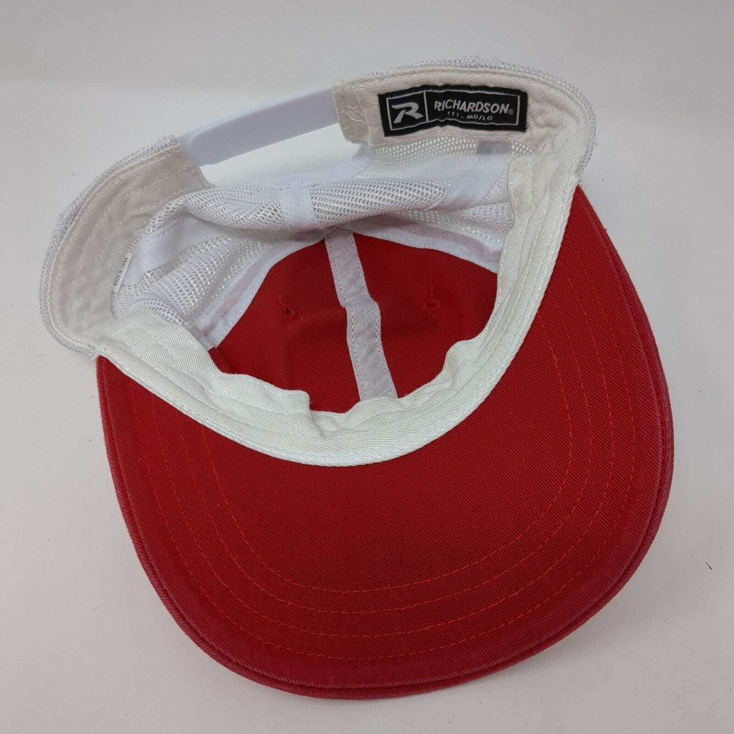 Bear Lake Patch Snapback Mesh Back Trucker Hat Red M/L Richardson