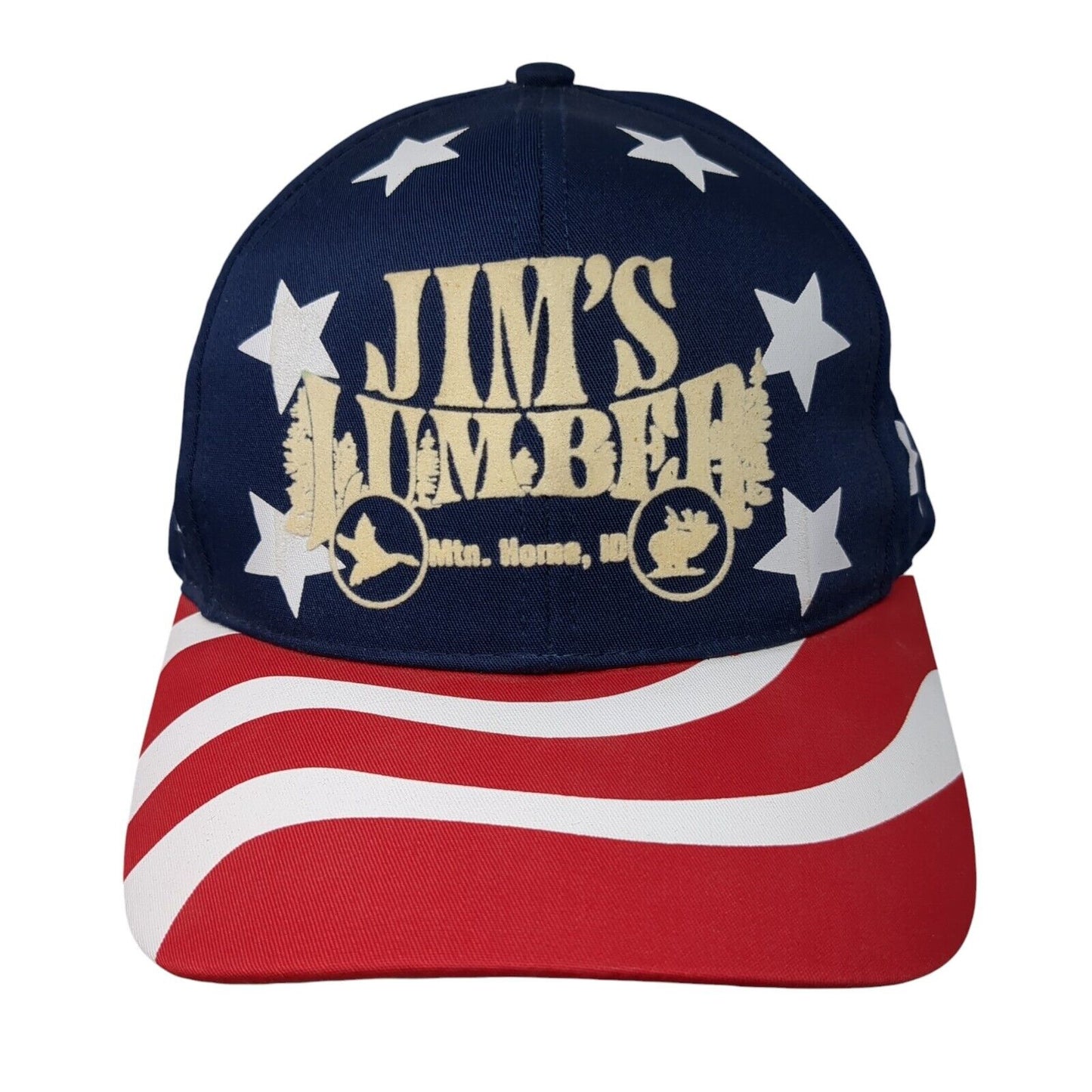 Jim's Lumber Snapback Hat Multi OSFA Adjustable American Flag Nissun