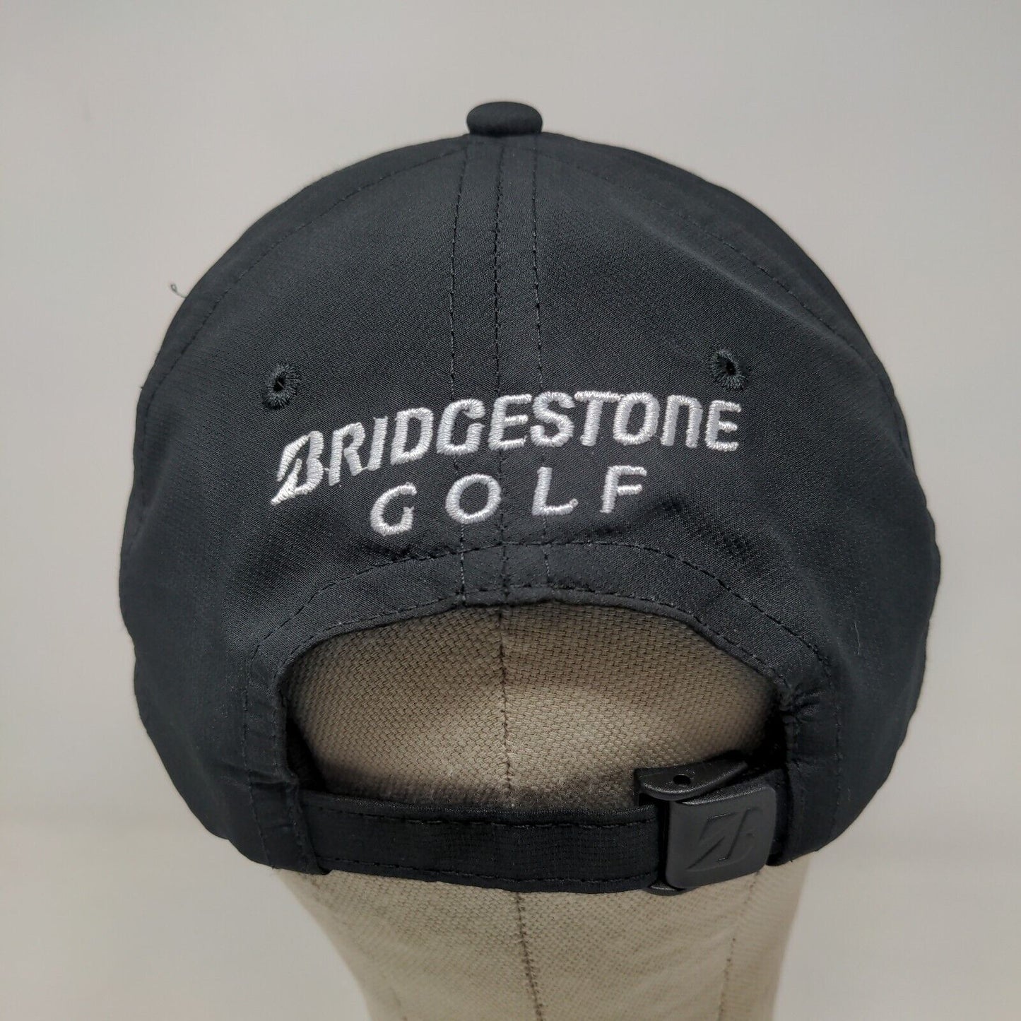 Bridgestone Golf Men's Slideback Hat Black Adjustable Polyester Embroidered Logo