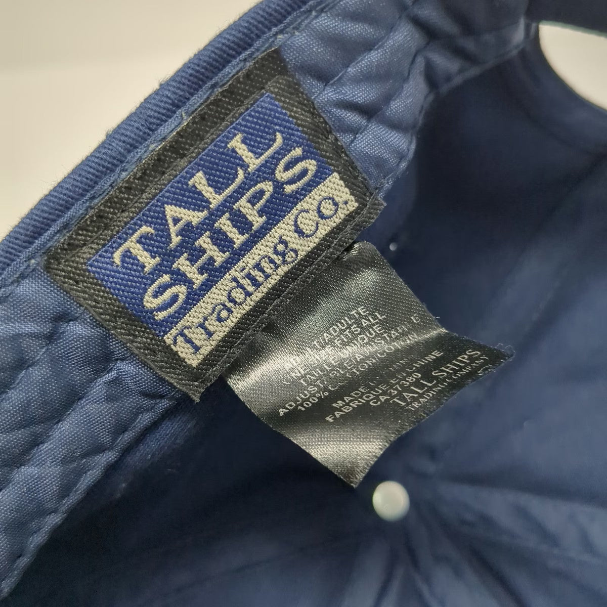 Tall Ships Trading Co. Halifax Baseball Cap Blue One Size Strapback Hat Cotton