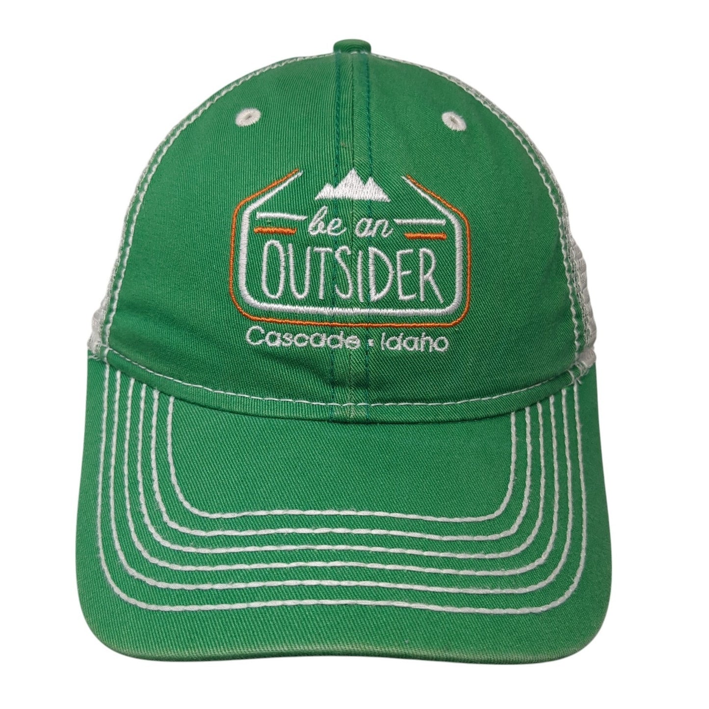 Be An Outsider Strapback Trucker Hat Green One Size Mesh Back Paramount