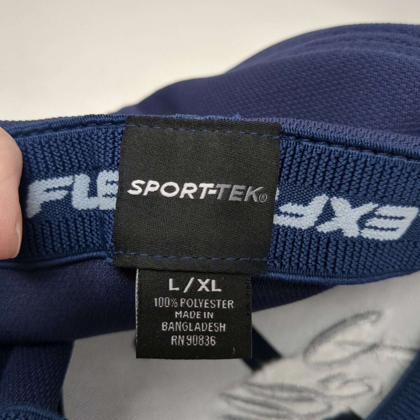 Pellce Fitted Hat Blue L/XL Embroidered Stretch Flexfit Sport-Tek