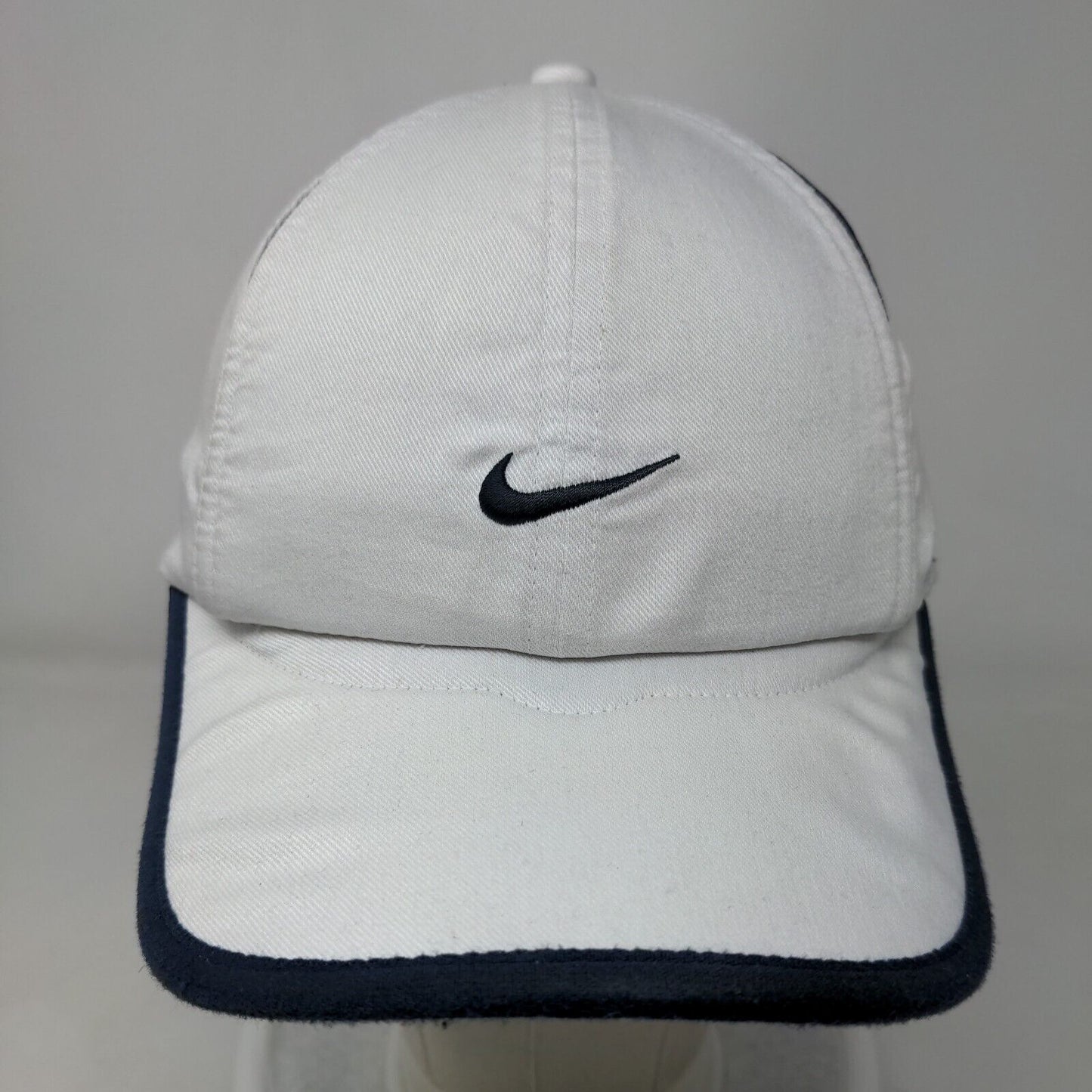 Nike Fit Fitted Hat White OSFA Embroidered Swoosh Mesh Trim Outdoor