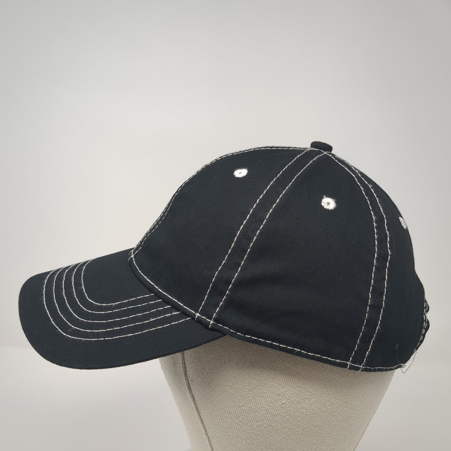 Unbranded Strapback Baseball Cap Black One Size Adjustable 6 Panel Blank