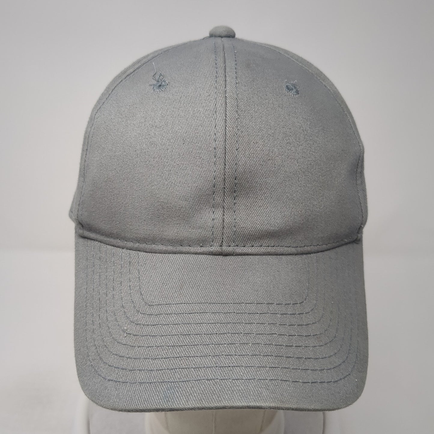 Unbranded Strapback Baseball Cap Gray One Size Adjustable 6 Panel Blank