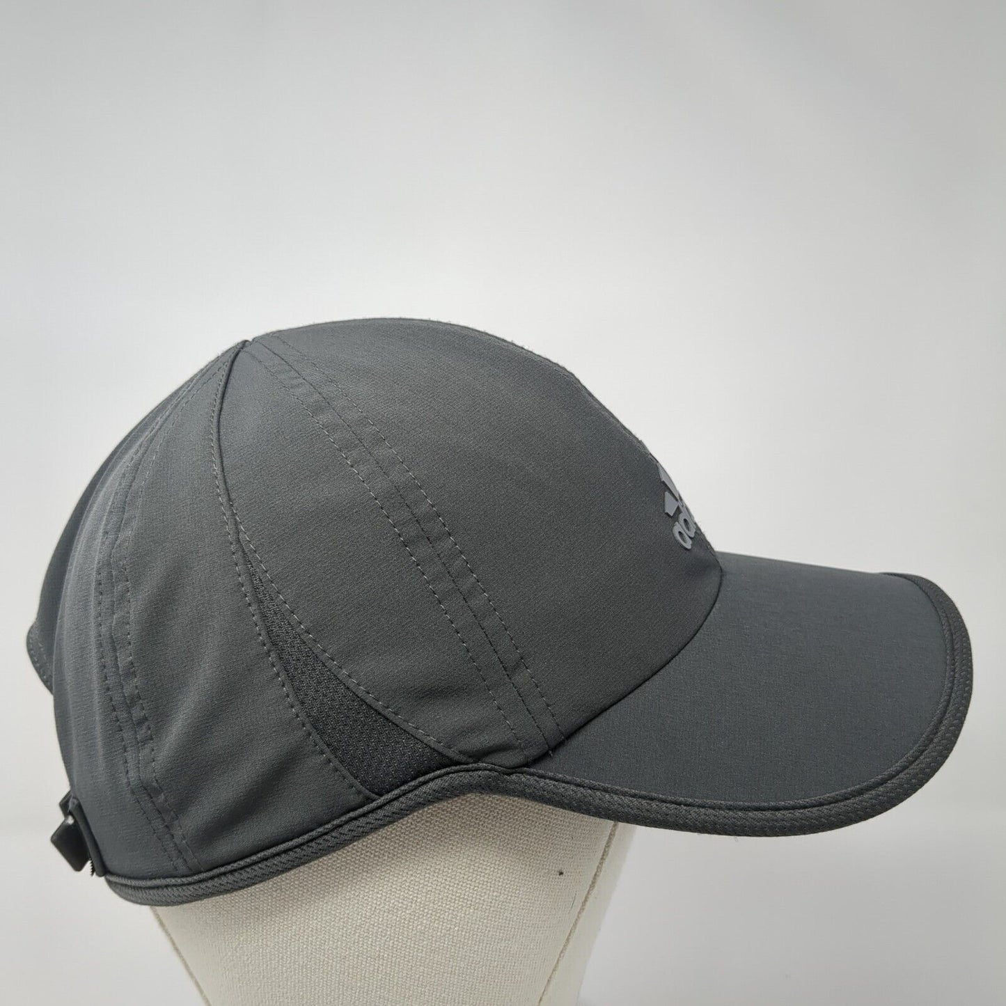 Adidas Aeroready Strapback Hat Gray One Size 3 Stripes Adjustable