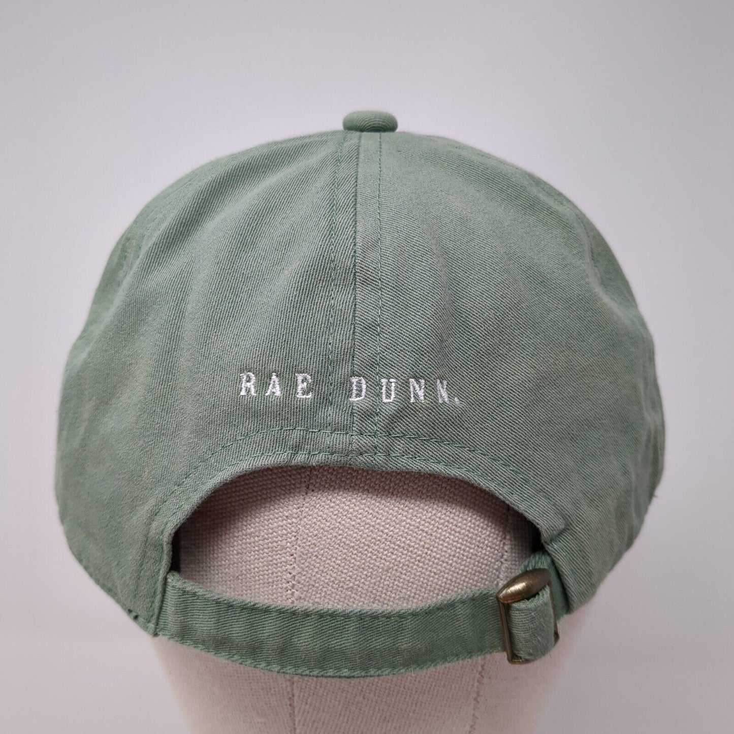Strong Slideback Hat Green One Size Embroidered Rae Dunn Solid 6 Panel