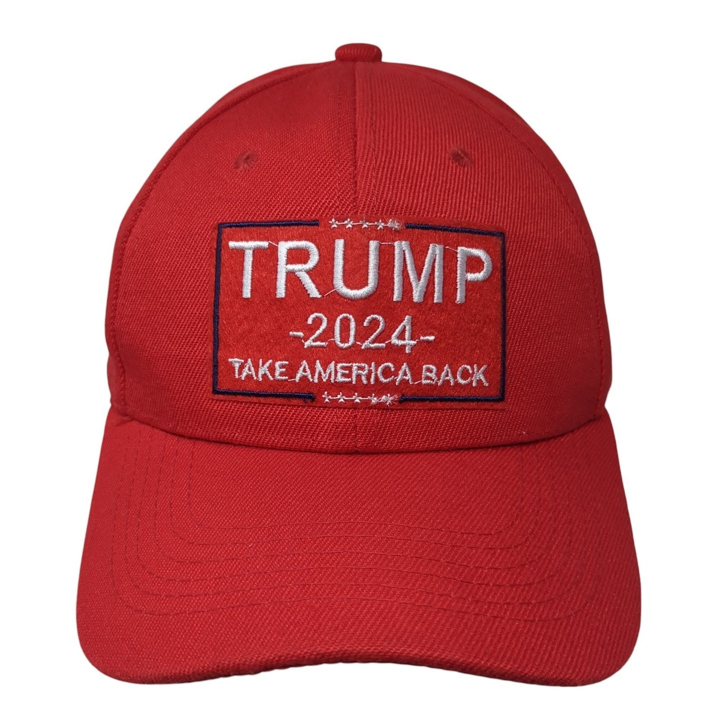 Trump 2024 Take America Back Strapback Hat Red One Size Embroidered