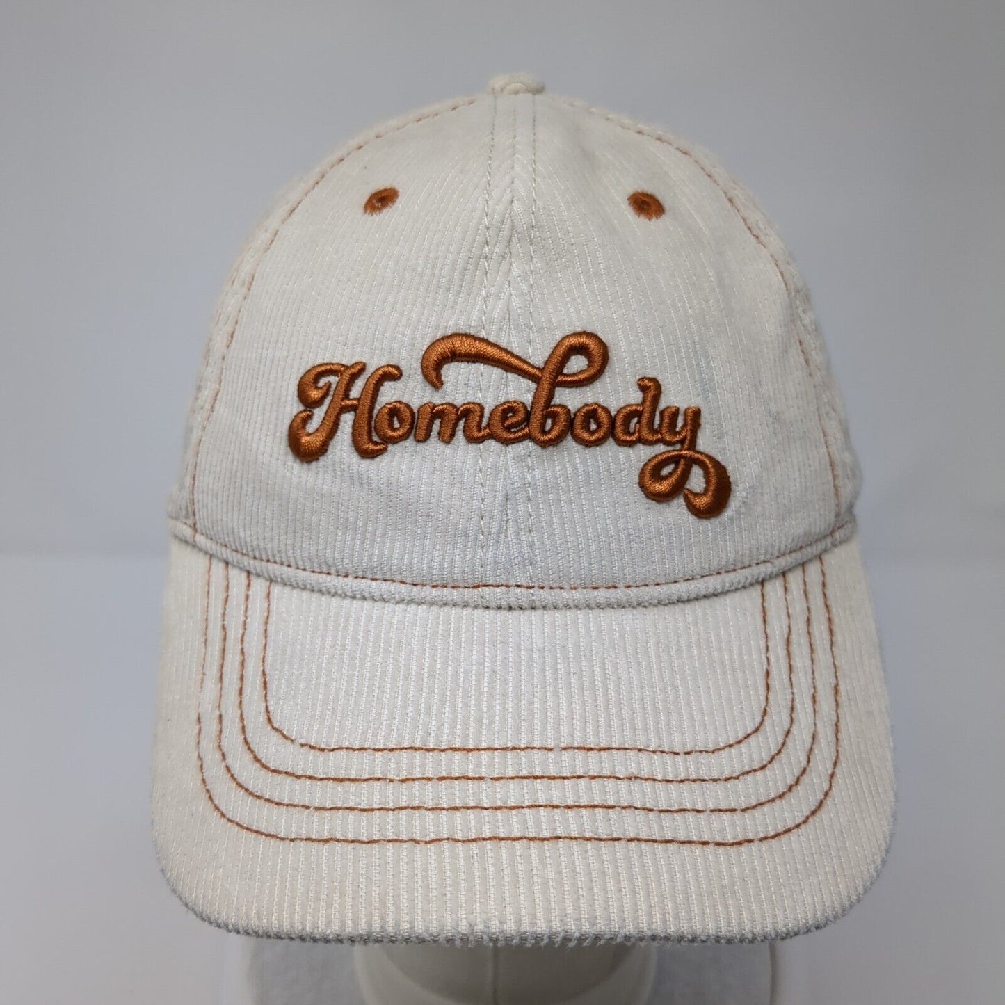 Homebody Slideback Hat Tan One Size Corduroy Adjustable Embroidered