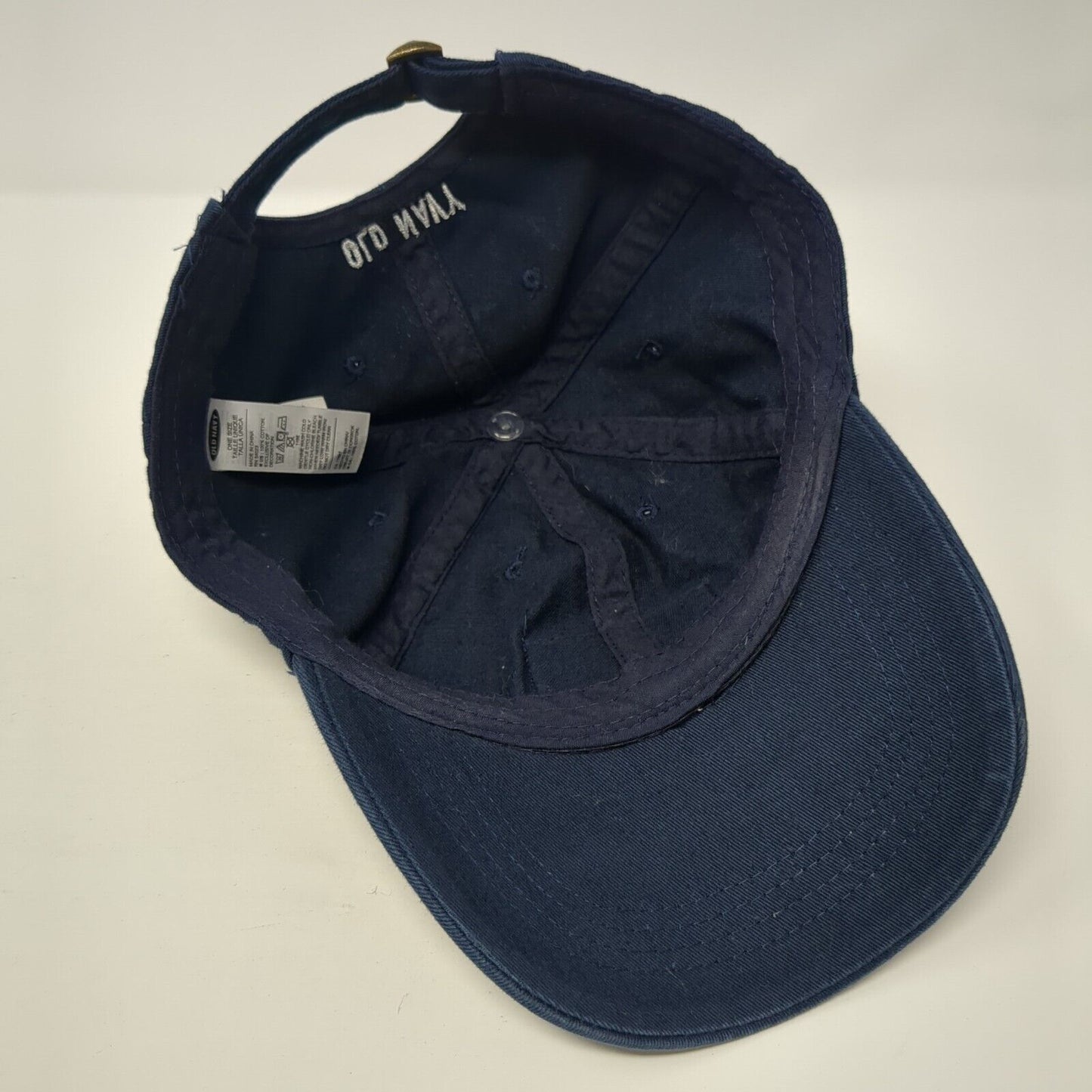 Old Navy Slideback Hat Blue One Size Adjustable American Flag Patch