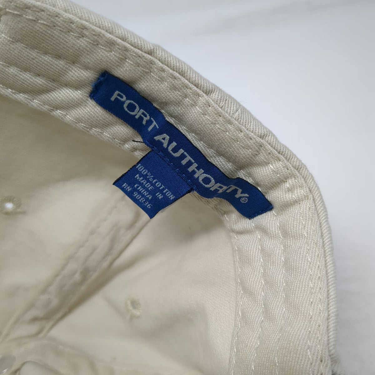 Port Authority Baseball Cap Beige Blue Black One Size Clearwater Seed Logo Hat