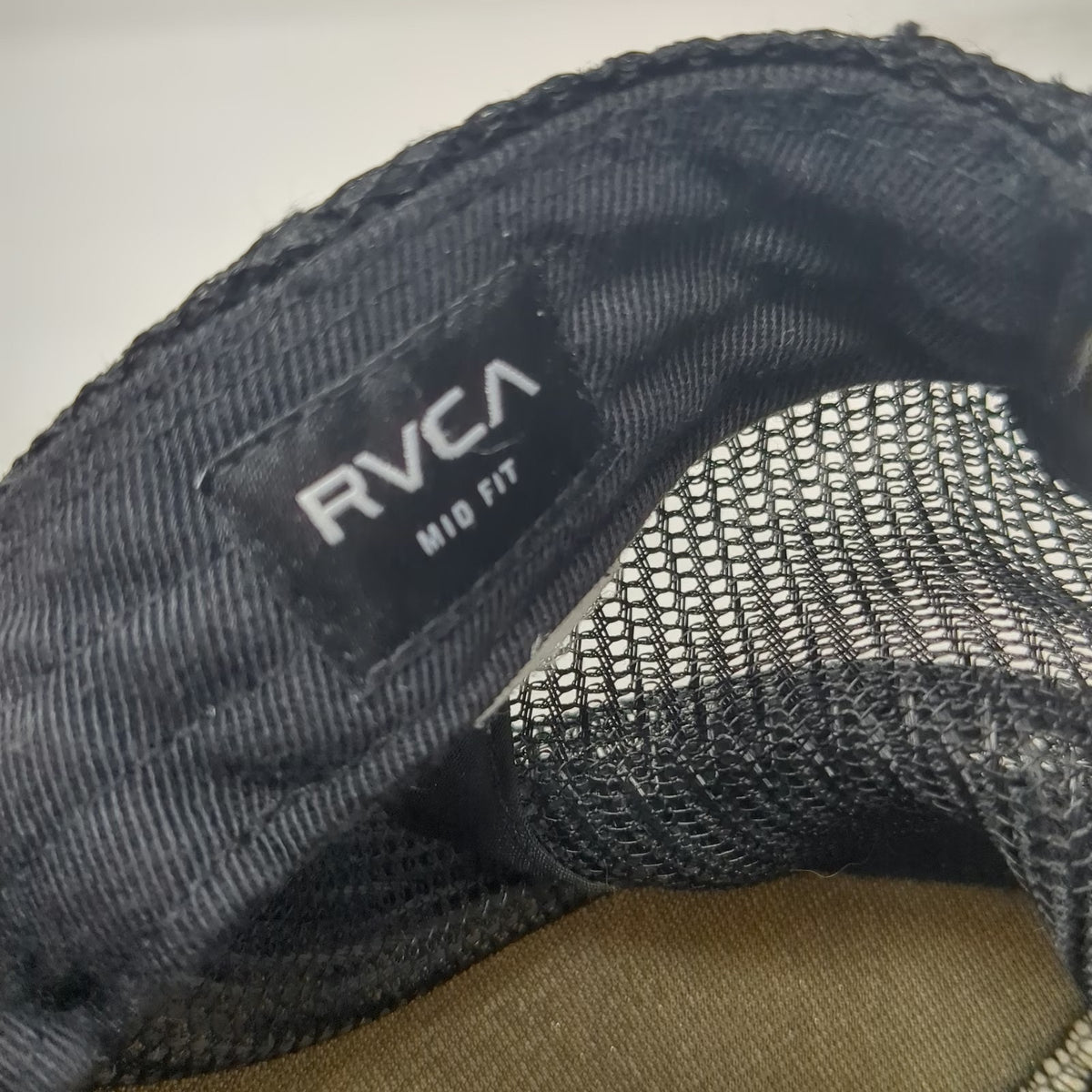 RVCA Trucker Hat Black One Size Mesh Back Snapback Foam Front Logo Patch