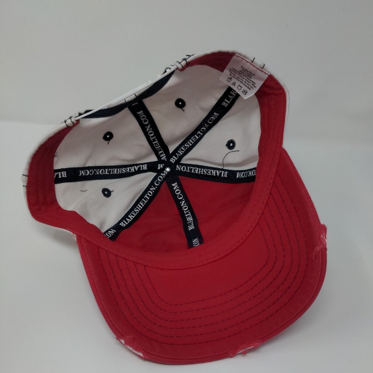 Bake Shelton Tour 2014 Snapback Hat Red OSFA Adjustable Distressed Cotton