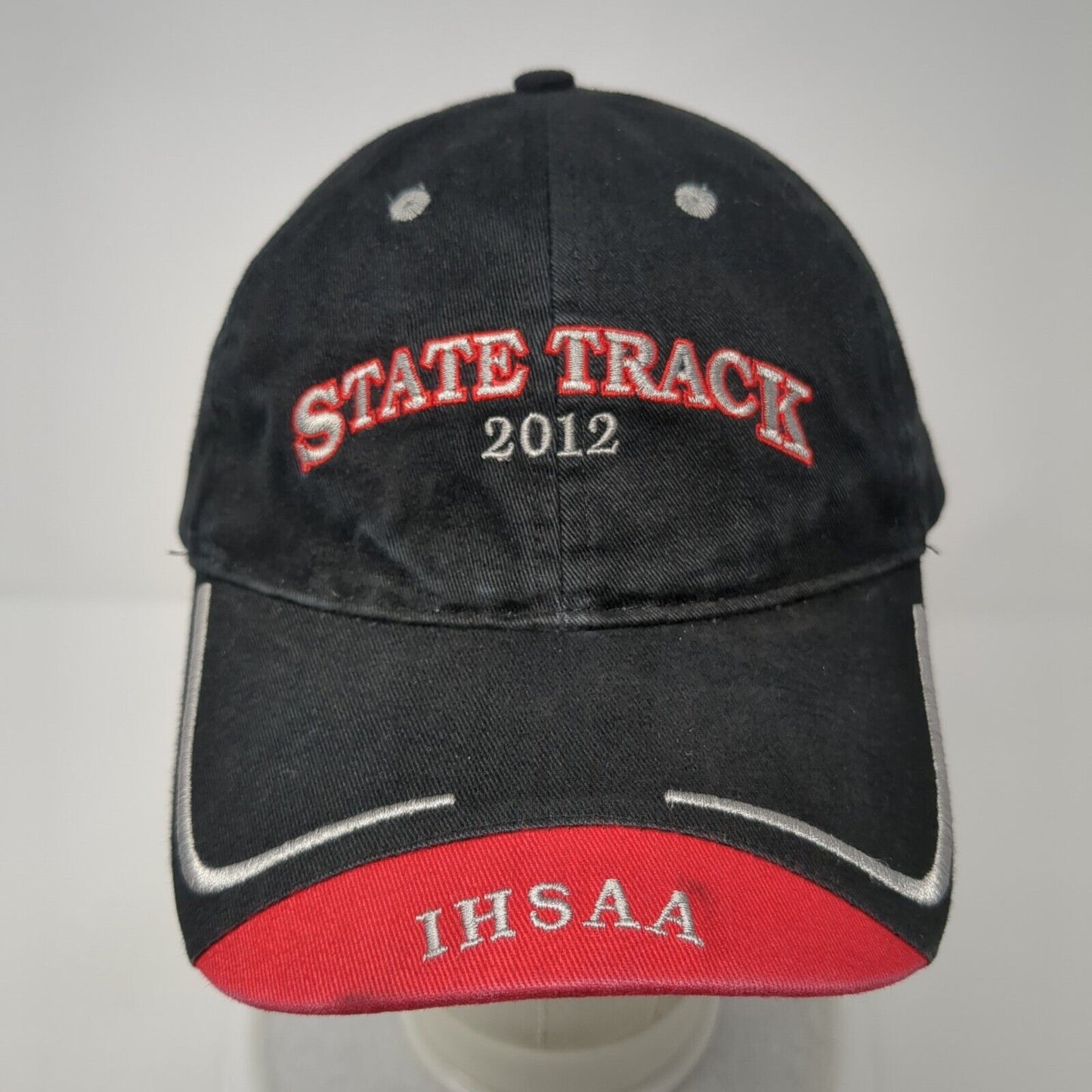State Track 2012 IHSAA Slideback Hat Black OS Adjustable Embroidered Cotton