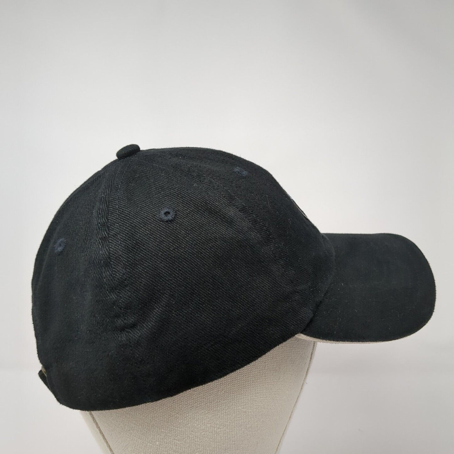 BMW Slideback Hat Black One Size Adjustable Embroidered Vented Holes 6 Panel