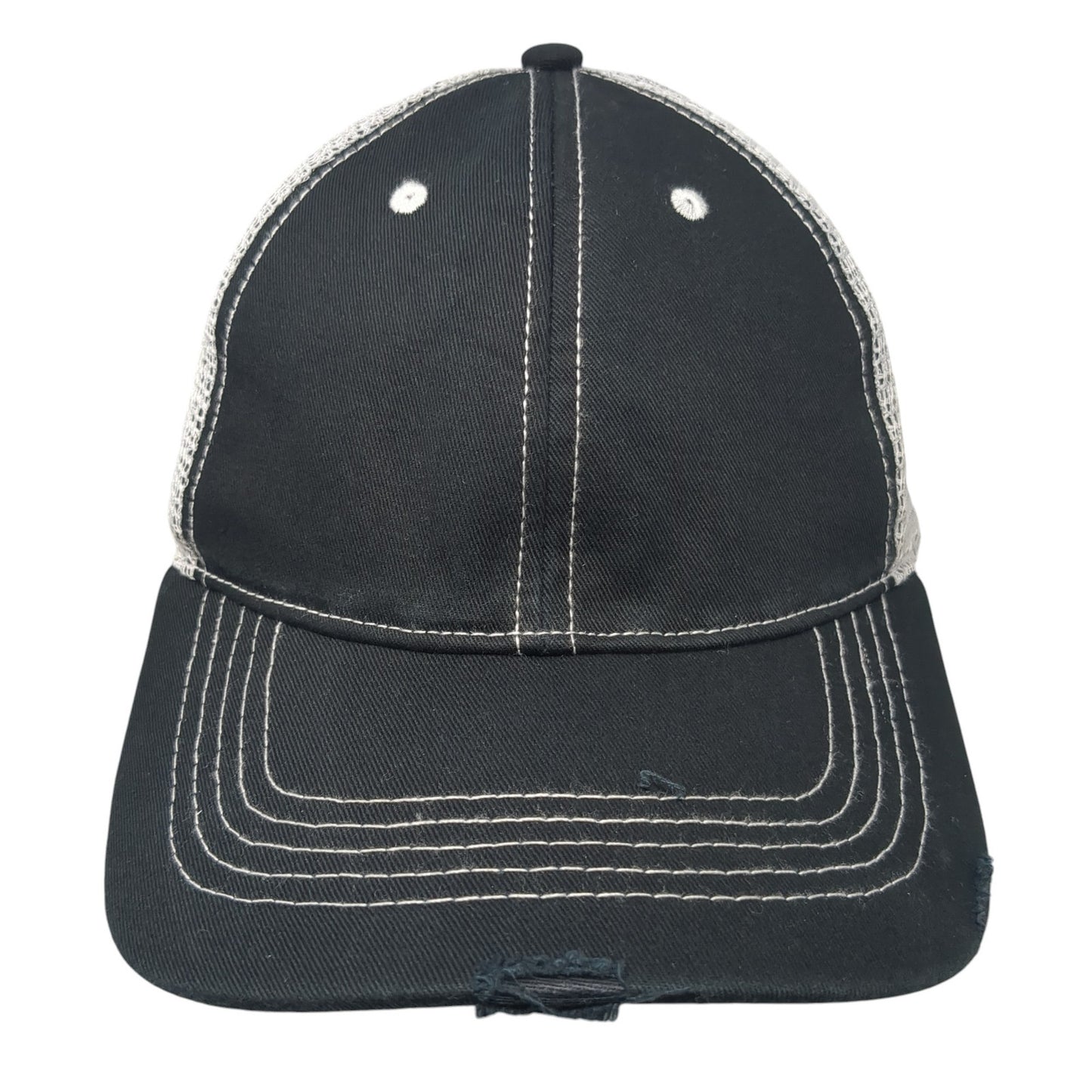 Unbranded Snapback Trucker Hat Black One Size Adjustable Mesh Back Blank