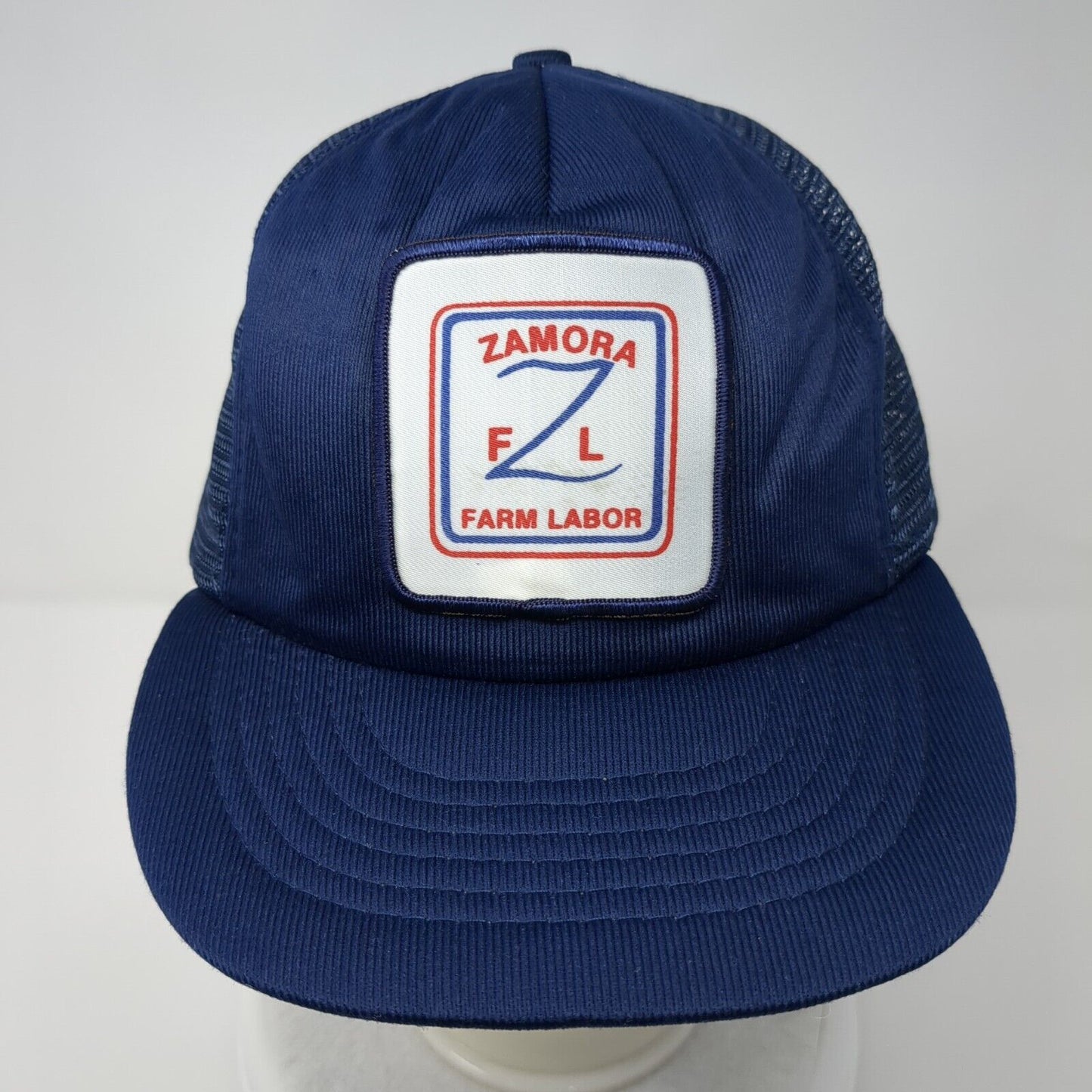 Zamora Farm Labor Snapback Trucker Hat Blue OSFA Mesh Back Kap.II