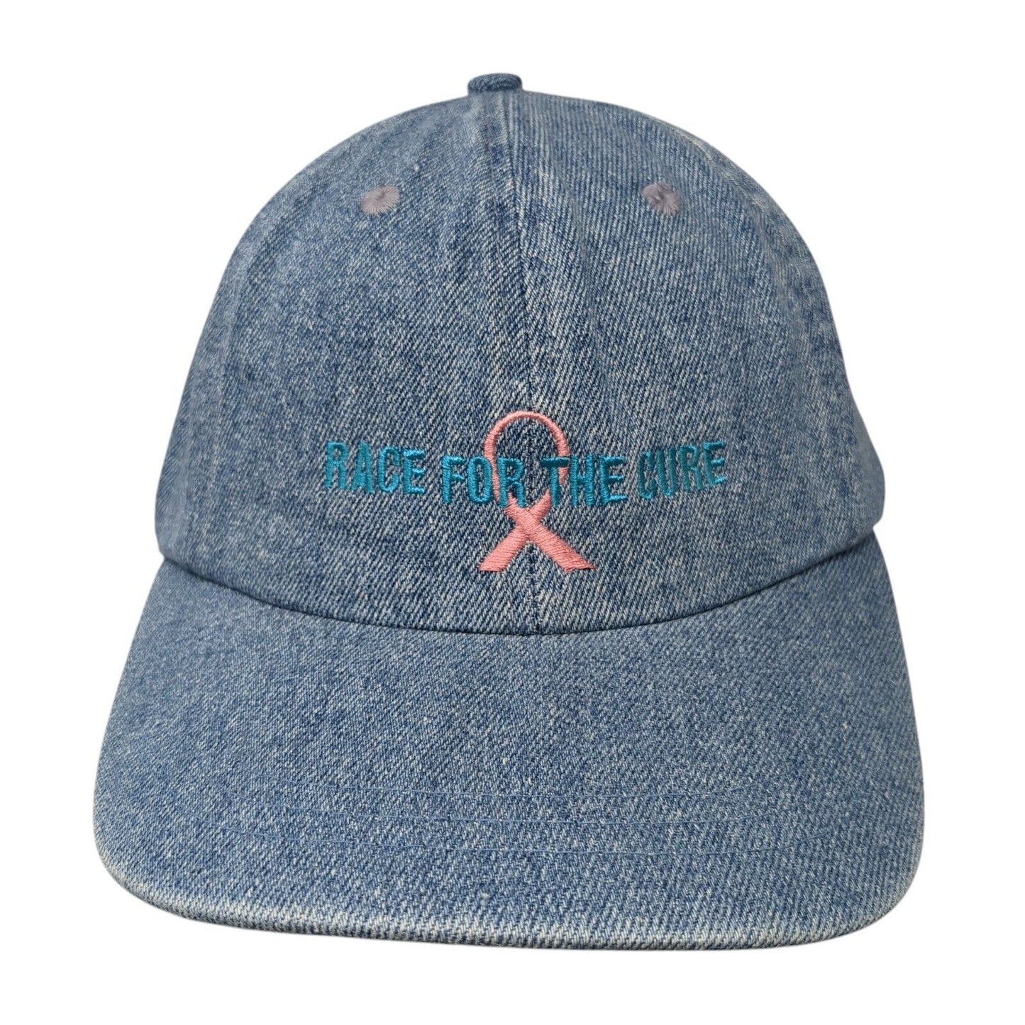 Race For The Cure Slideback Hat Blue One Size Adjustable Embroidered Cotton
