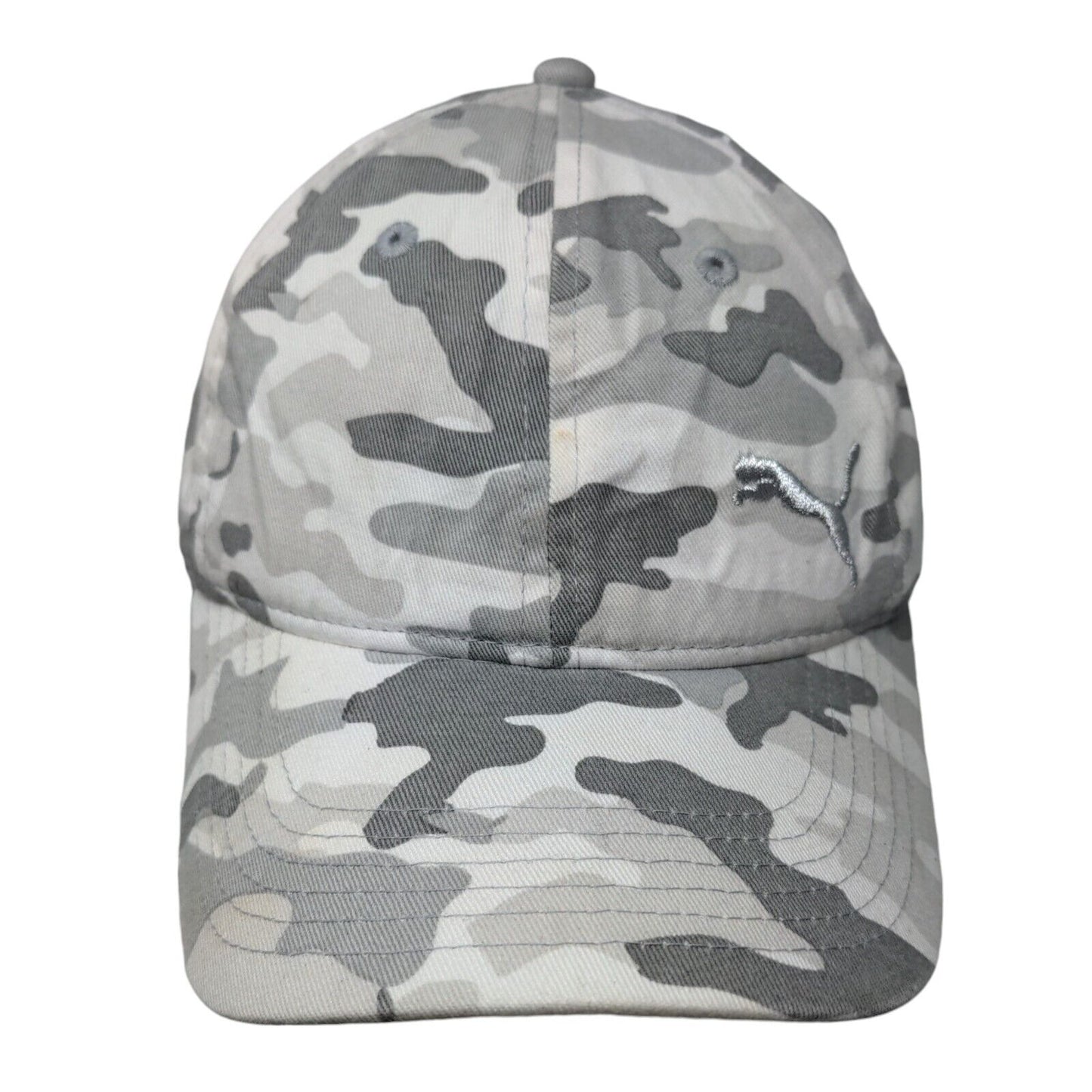 PUMA Slideback Hat Gray Camouflage One Size Adjustable Embroidered Cotton