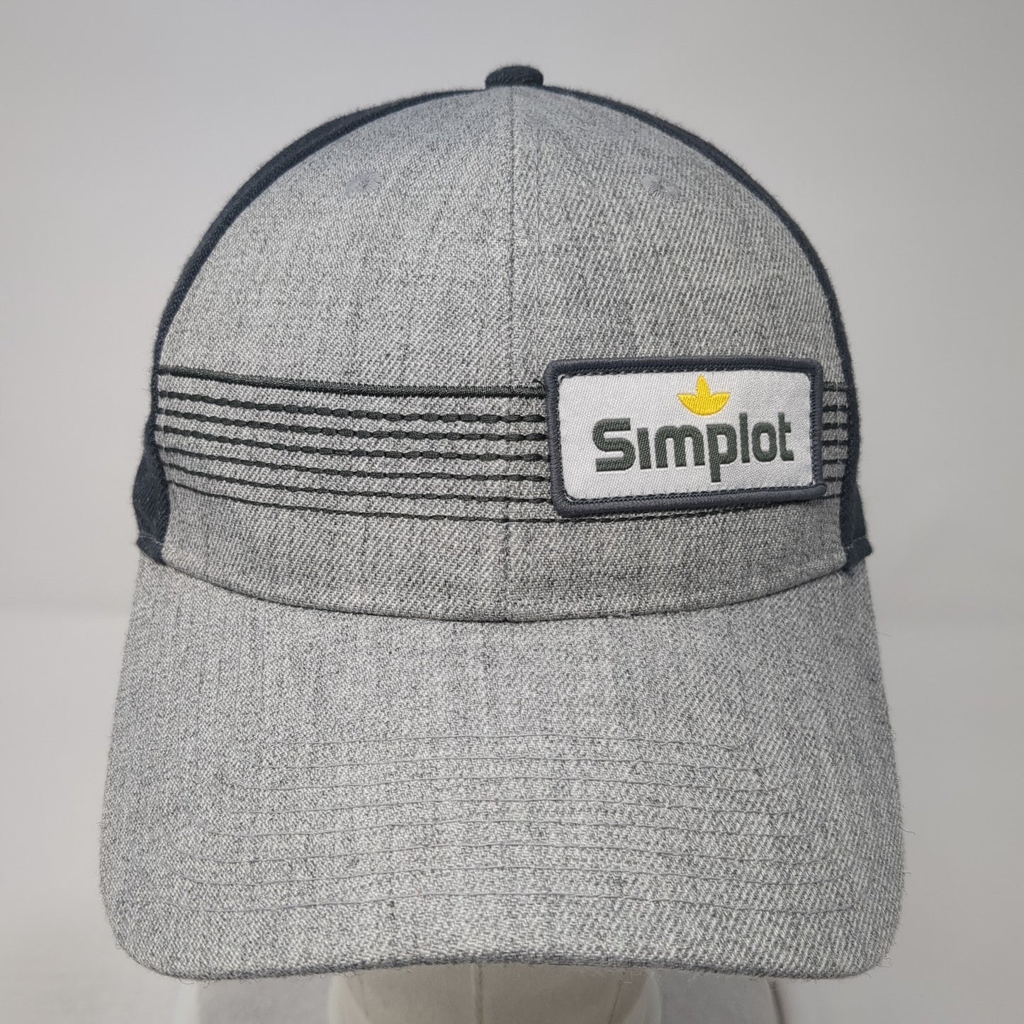 Simplot Strapback Baseball Cap Gray One Size Adjustable Embroidered 6 Panel
