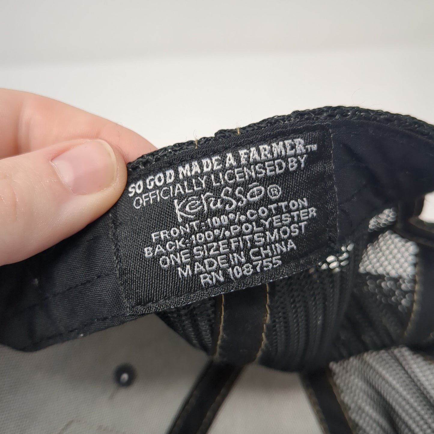 So God Made A Farmer Ridin' The Ruts At Double Speed Trucker Hat Gray OS Mesh