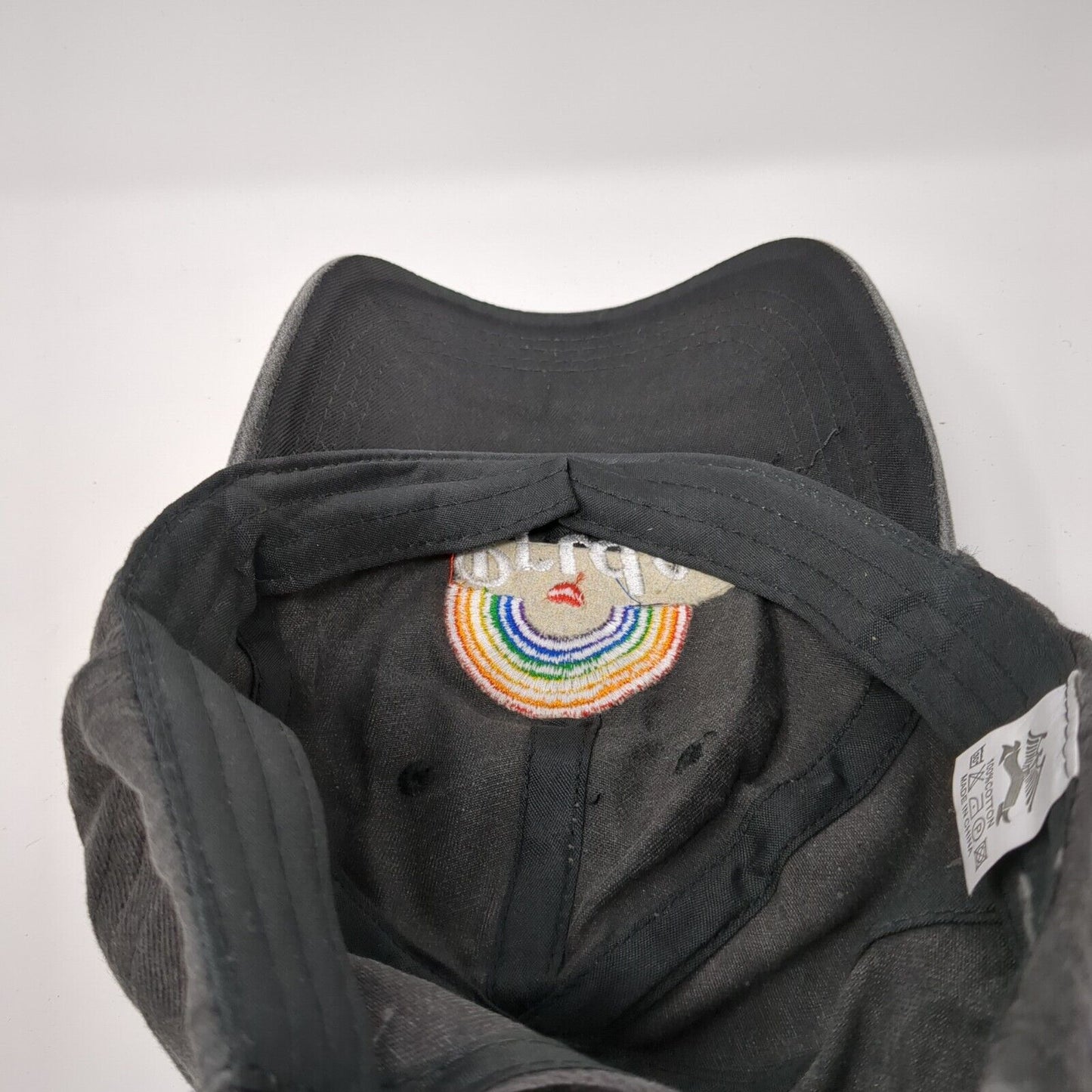 Pride Slideback Hat Gray One Size Adjustable Embroidered Vented Holes Cotton
