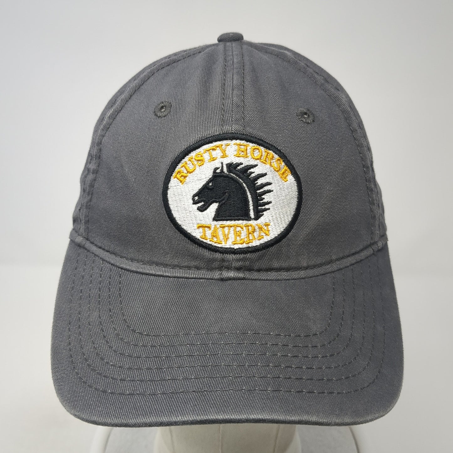 Rusty Horse Tavern Slideback Hat Gray One Size Authentic Headwear The Cozy