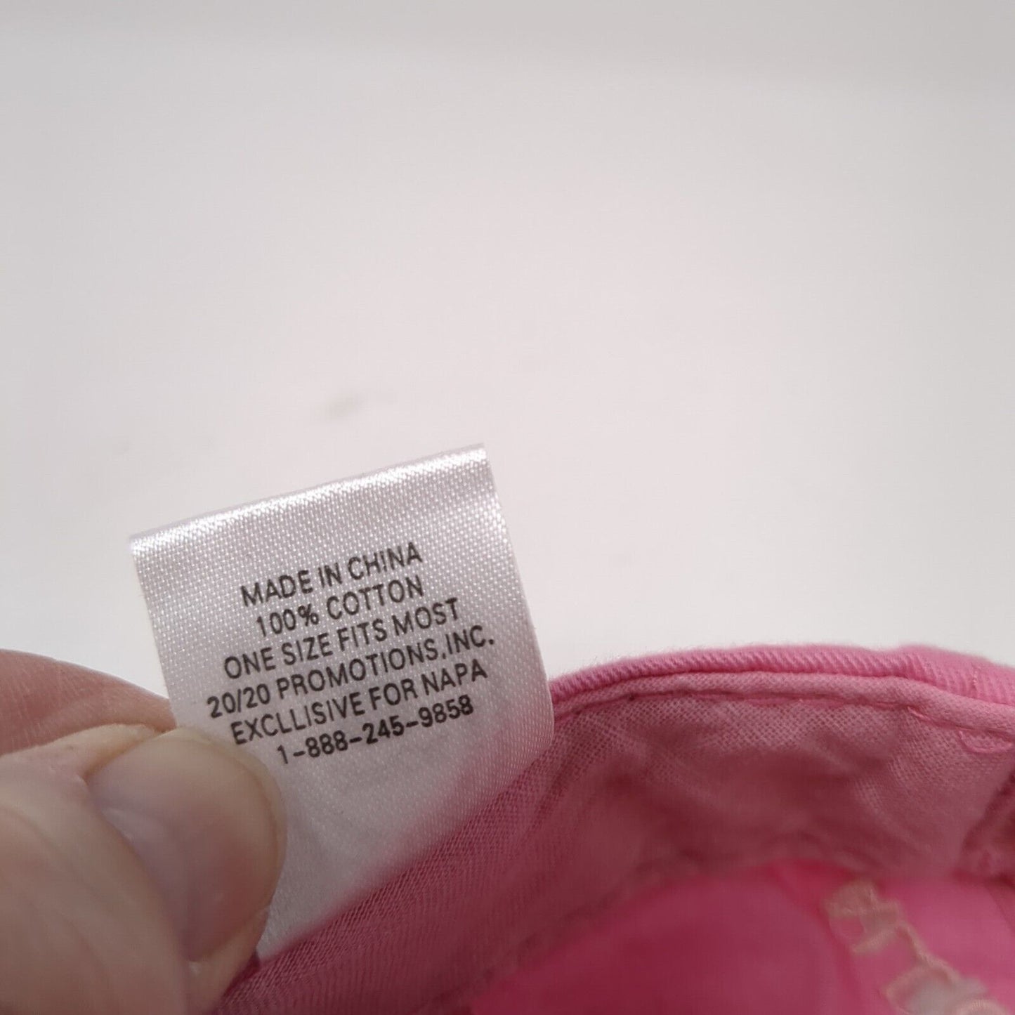 NAPA All Out For The Cure Strapback Hat Pink One Size Adjustable Embroidered