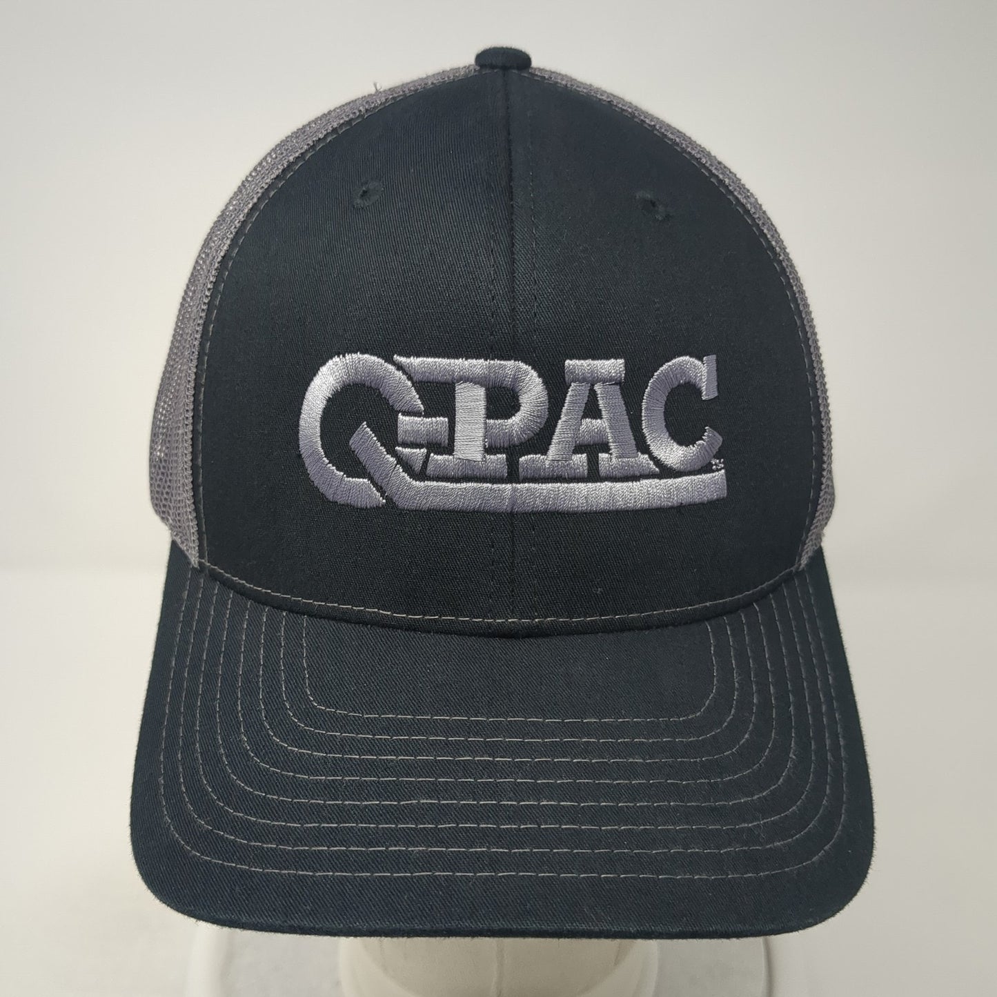 Q-PAC Logo Snapback Mesh Back Trucker Hat Black One Size Richardson