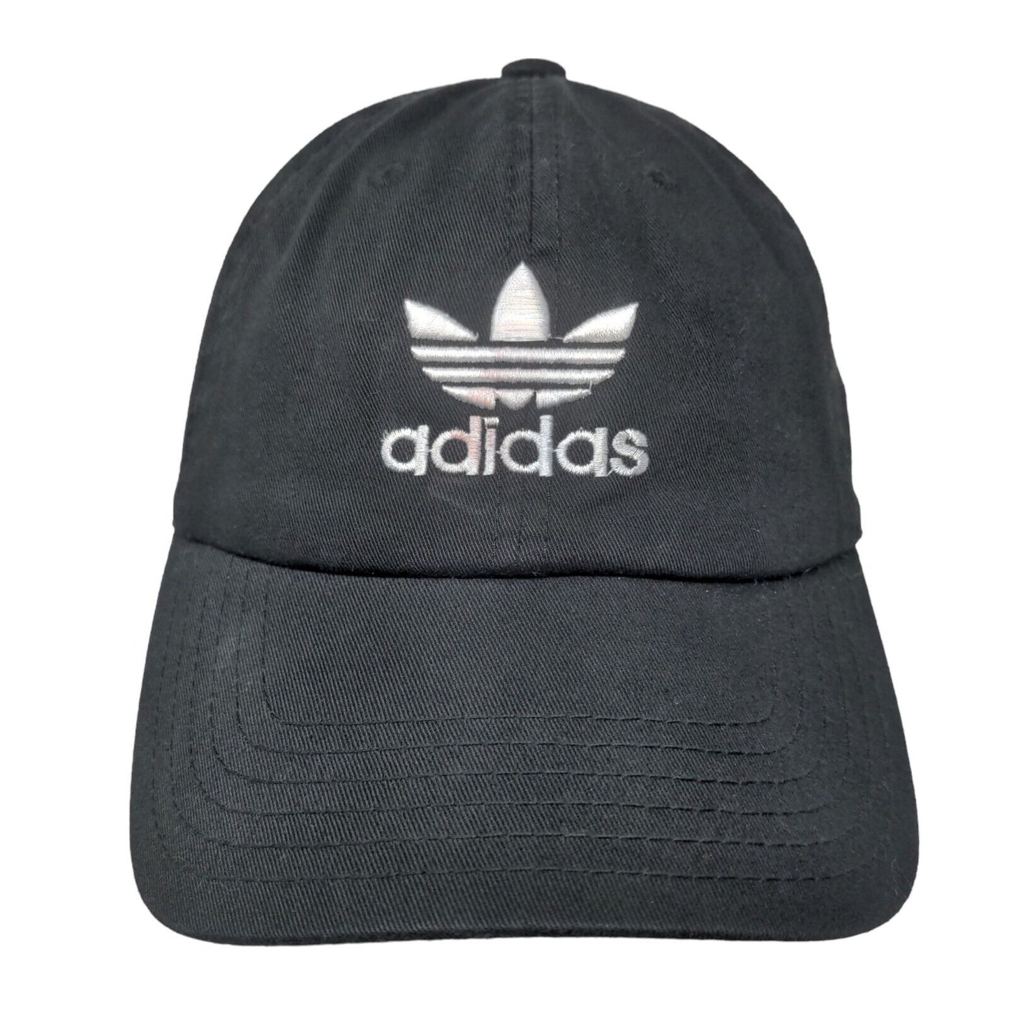 Adidas Slideback Hat Black OSFA Adjustable Embroidered Vented Holes 6 Panel