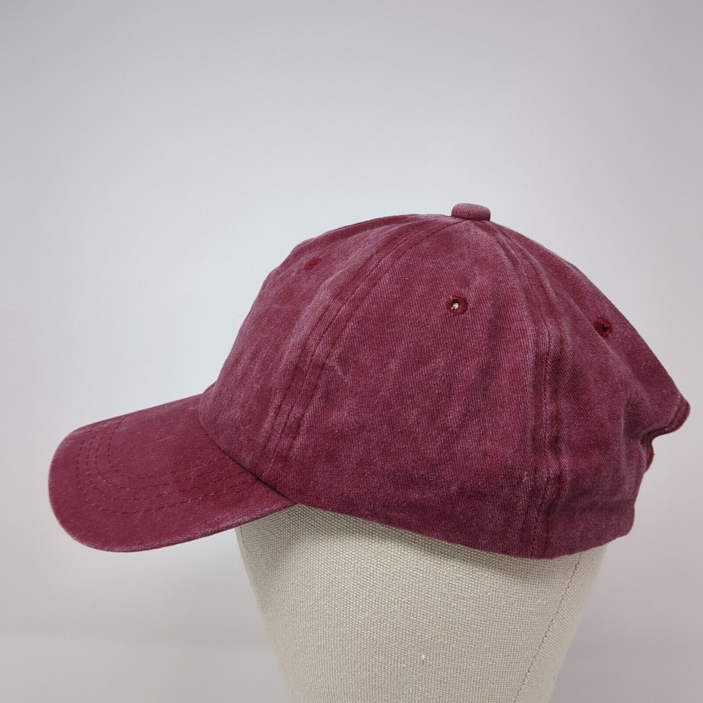 Unbranded Slideback Hat Red One Size Adjustable Vented Holes 6 Panel Blank