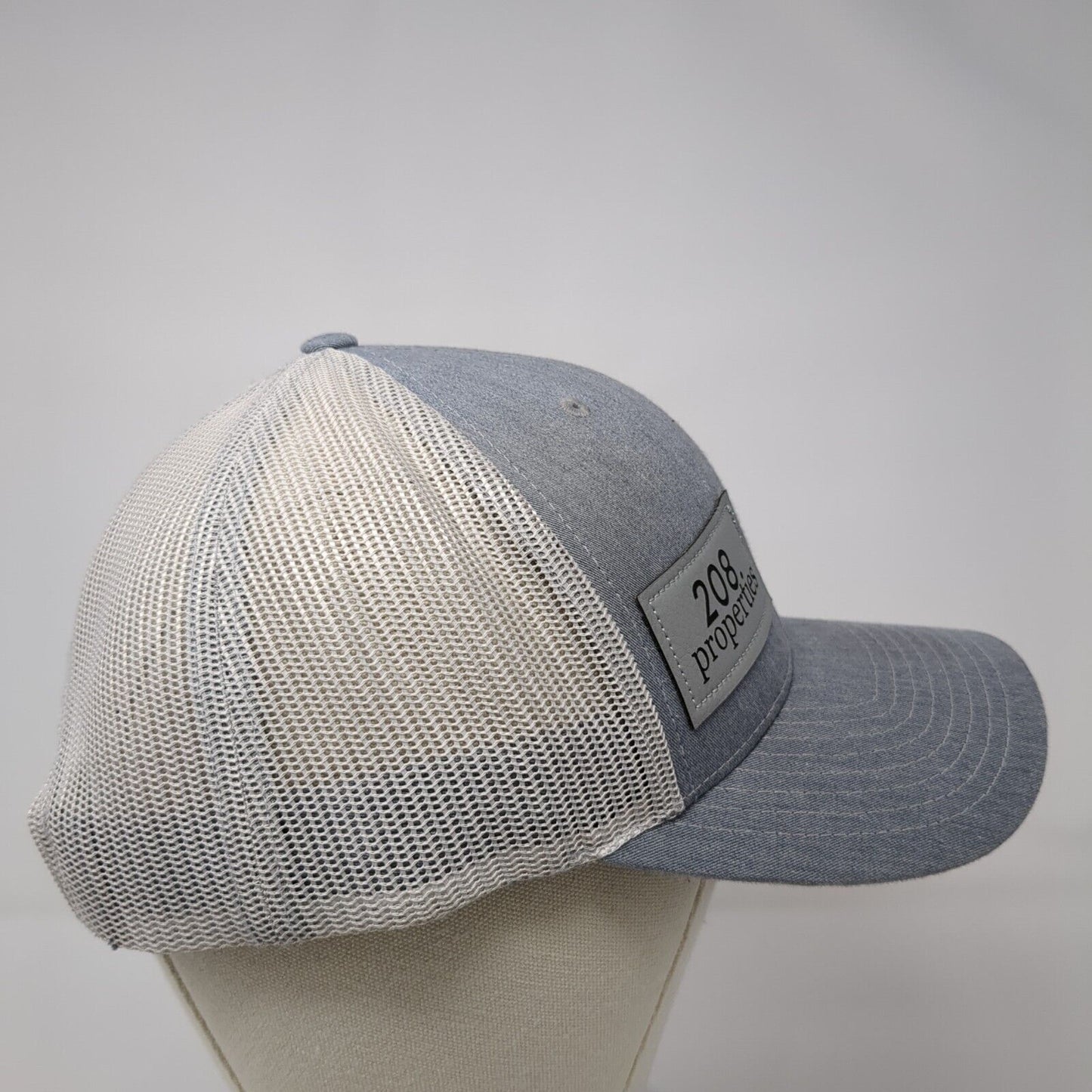 208 Properties Snapback Trucker Hat Gray OS Adjustable Mesh Back Richardson