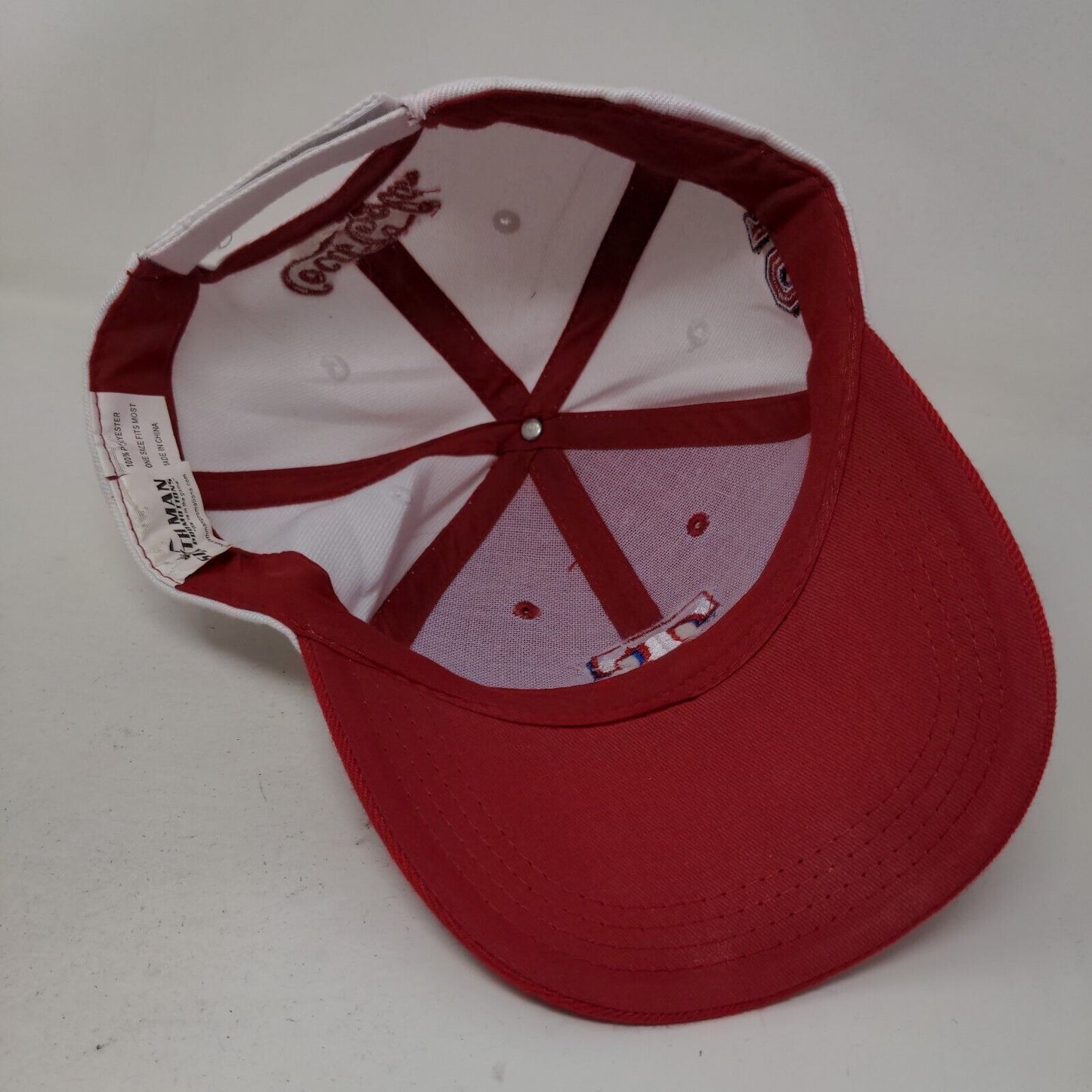 Coca Cola Mens Strapback Hat Multicolor Size OSFM Embroidered Texas Rangers Logo