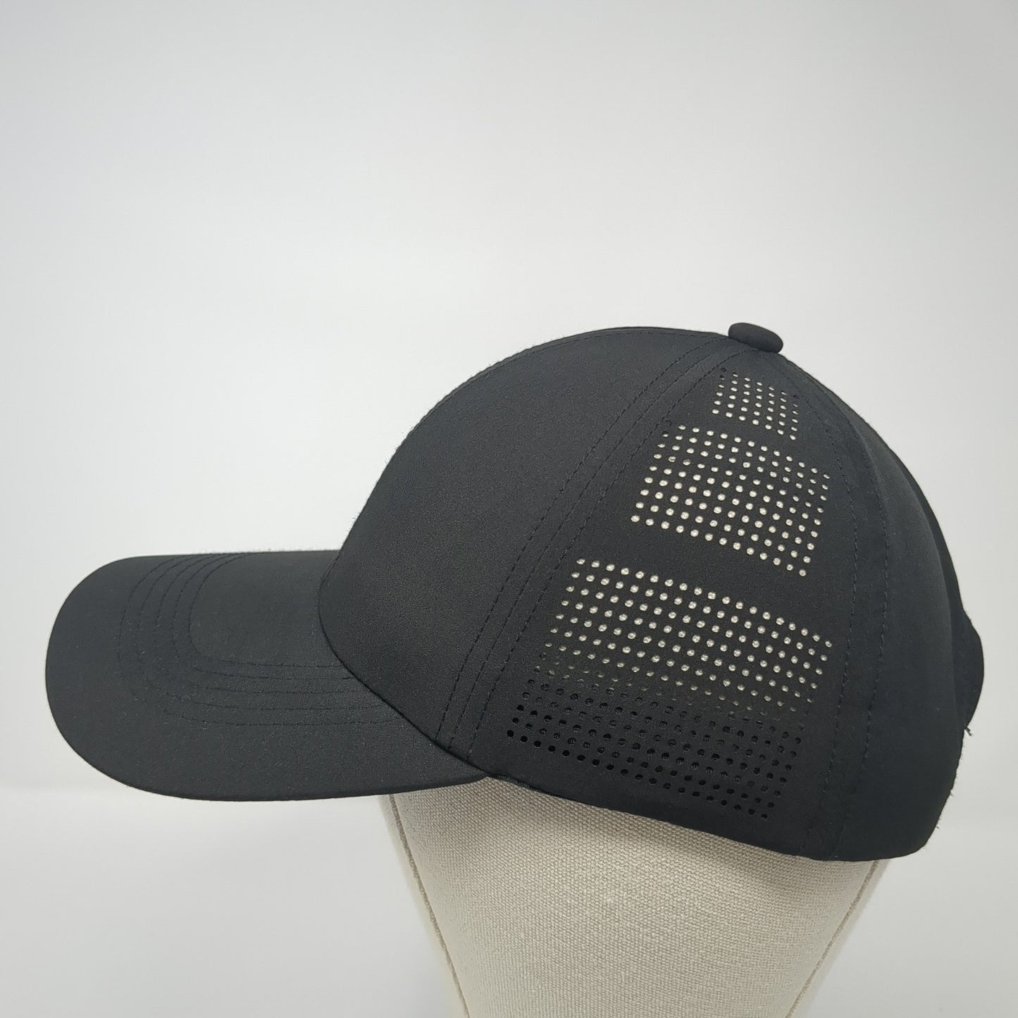 Unbranded Strapback Baseball Cap Black One Size Adjustable Lightweight Blank