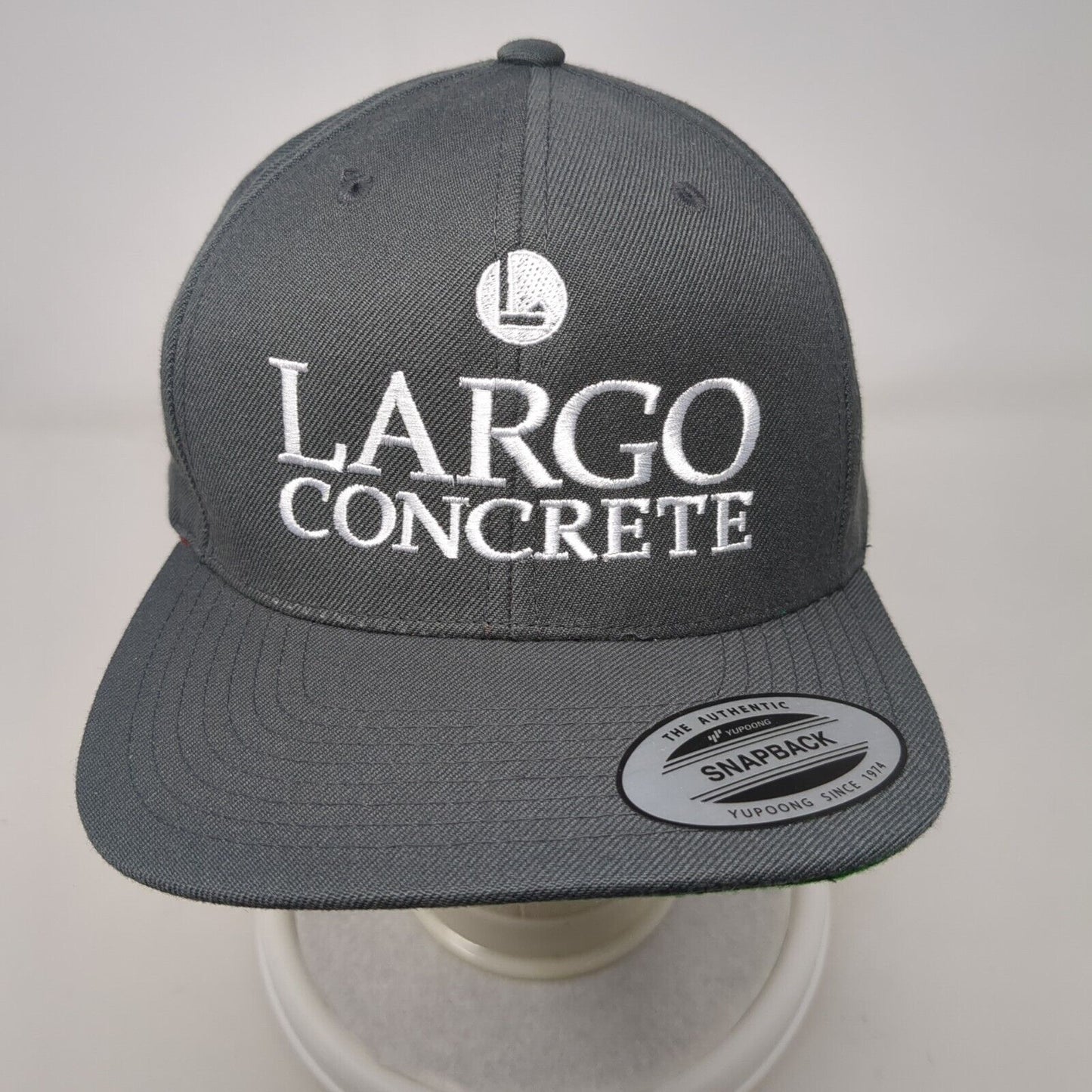 Largo Concrete Snapback Hat Gray OSFA Adjustable Embroidered Yupoong