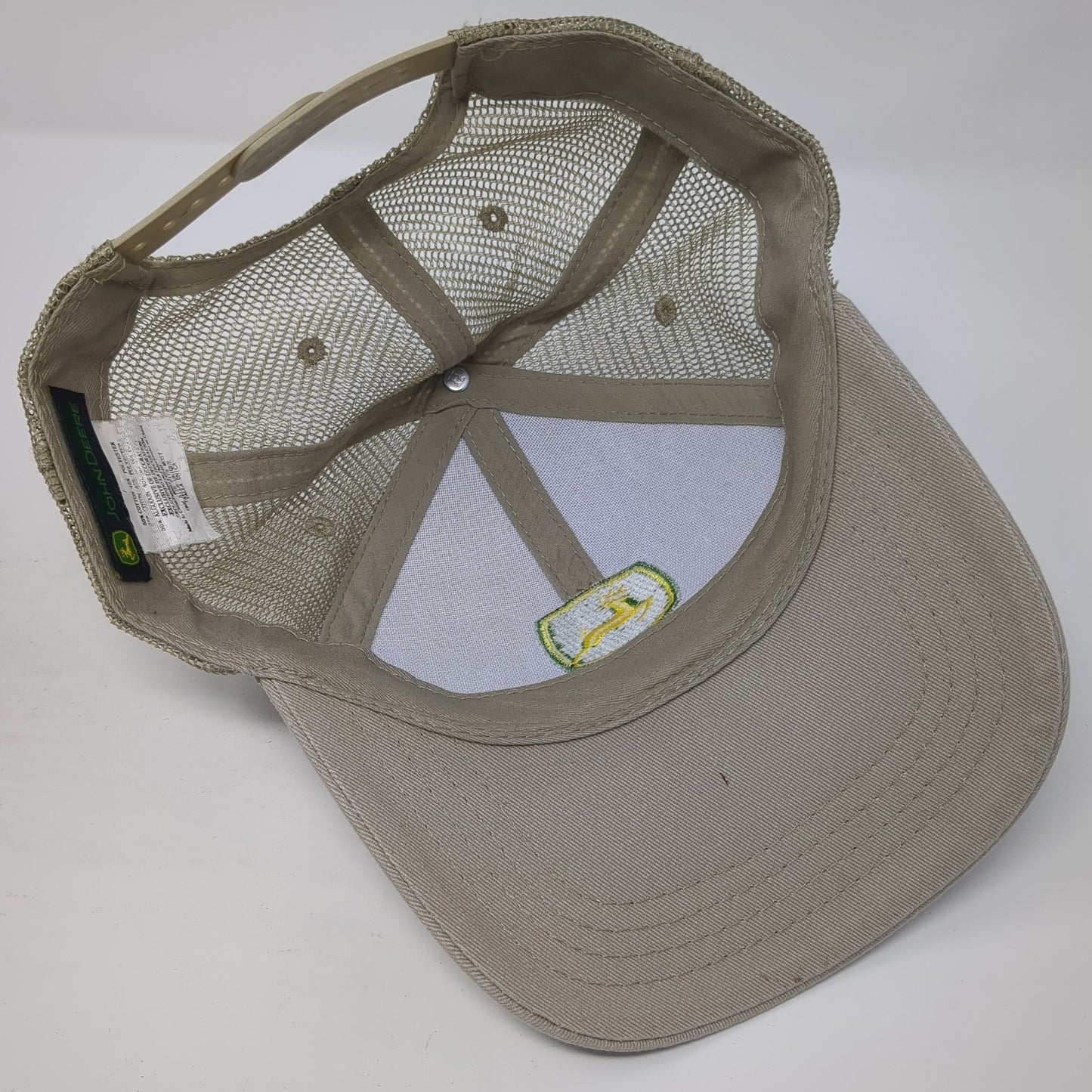 John Deere Snapback Trucker Hat Brown One Size Adjustable Mesh Back 6 Panel